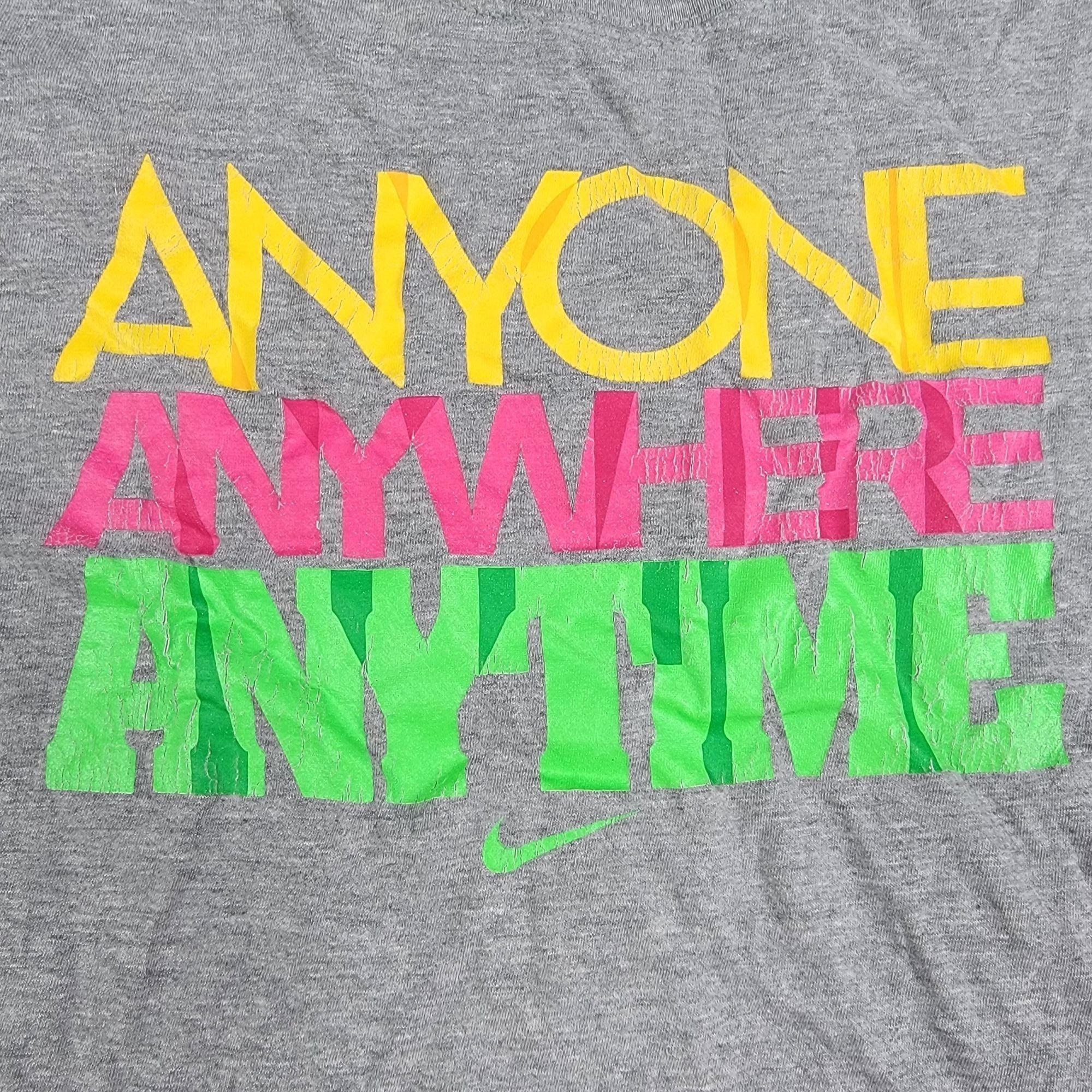 Nike Nike Womens XL Slim Fit Gray Shirt Anyone Anywhere Anytime A Size XL / US 12-14 / IT 48-50 - 3 Thumbnail