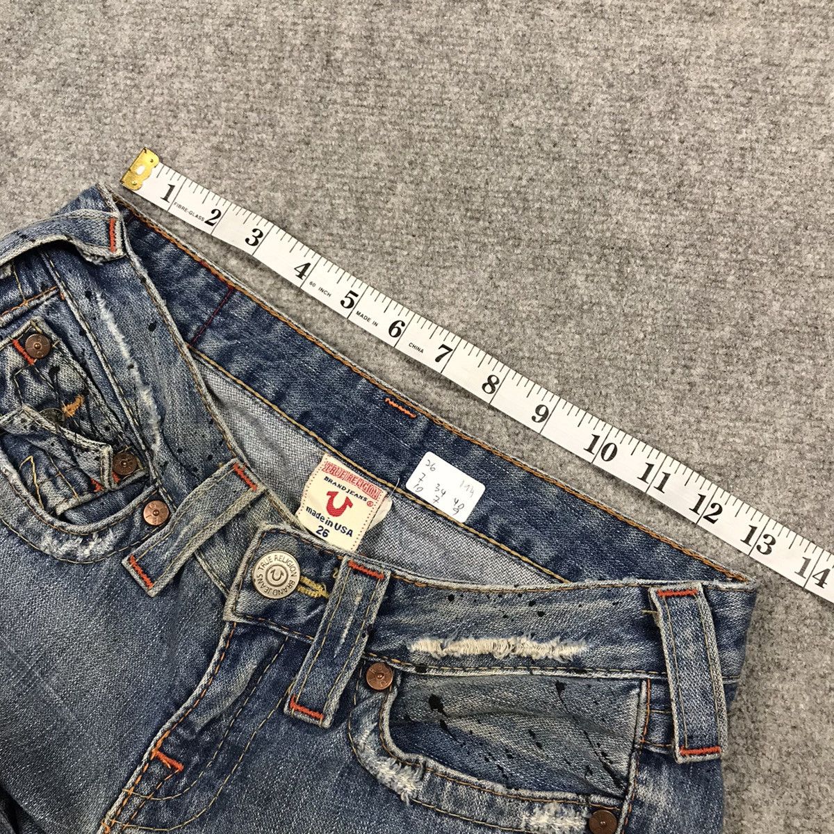 Japanese Brand FLARE TRUE RELIGION BOOT CUT DENIM DISTRESSED DENIM PANTS Size 26" / US 2 / IT 38 - 15 Thumbnail