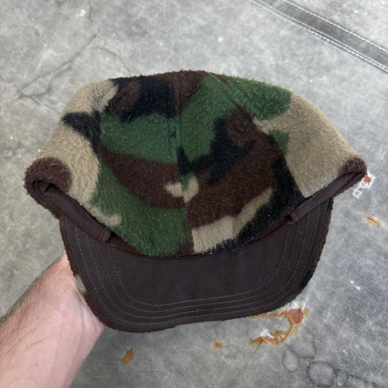 Vintage Vintage 80s 90s Woodland Camo Fleece Ear Flaps Hunting Hat Size ONE SIZE - 2 Thumbnail