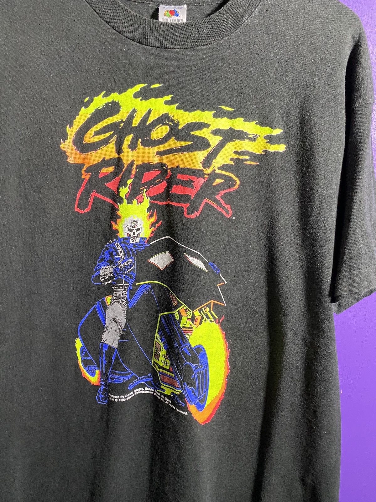 Marvel Comics × Vintage Vintage 1990 Marvel comics Ghost rider t-shirt Size US XL / EU 56 / 4 - 3 Thumbnail