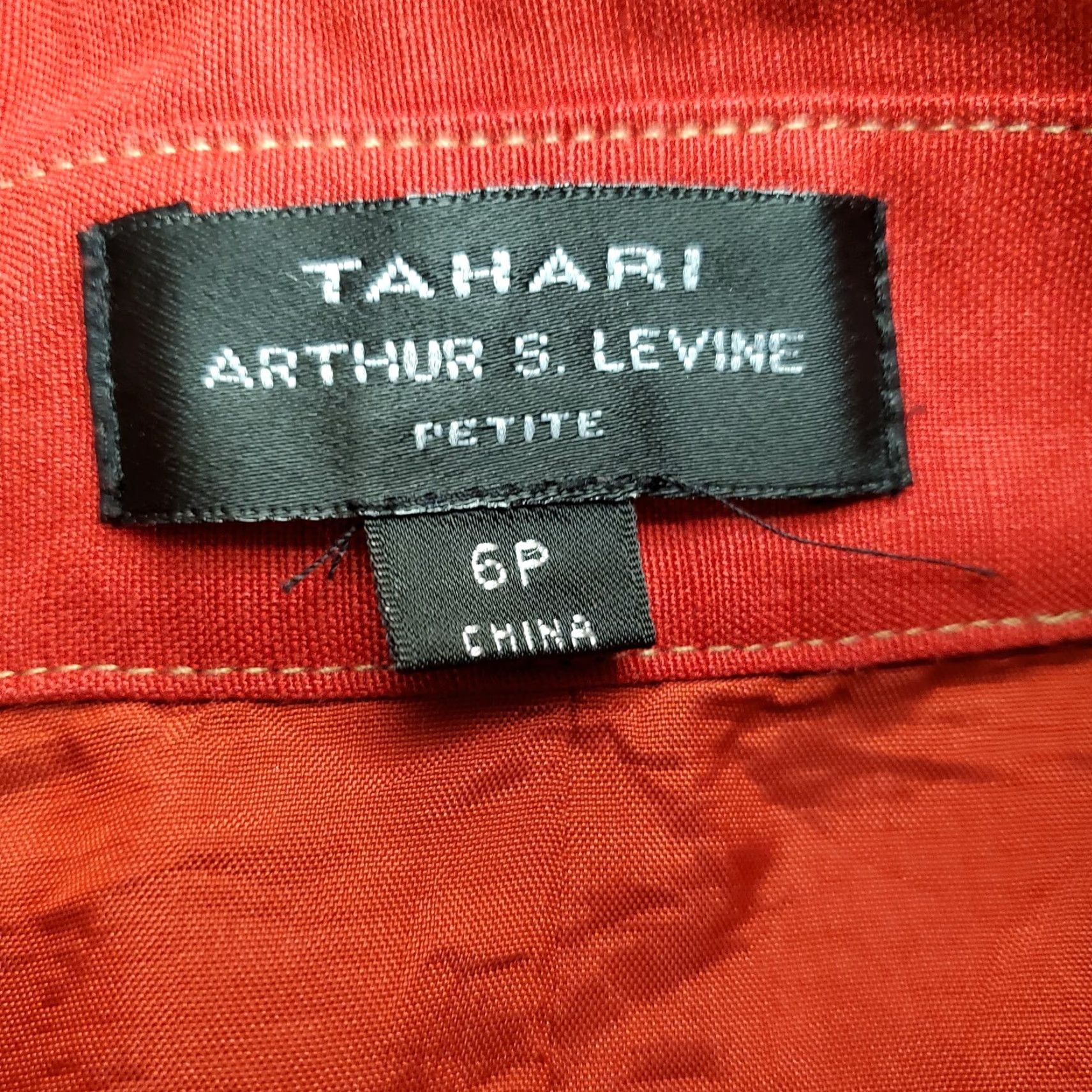 Vintage VINTAGE Tahari Top Womens 6P Red Linen Blend Short Sleeve Shirt Dress Casual Button-Up Size M / US 6-8 / IT 42-44 - 4 Thumbnail