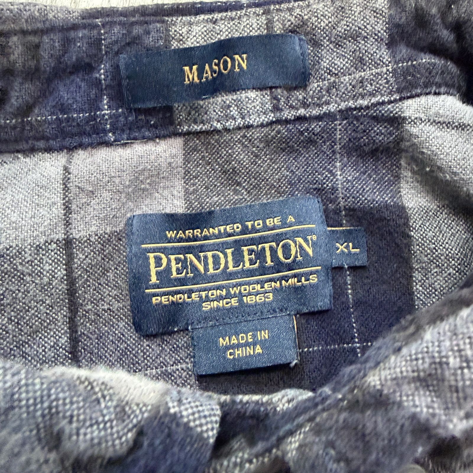 Pendleton Pendleton Mason Flannel Shirt Men's Extra Large Blue Gray Size US XL / EU 56 / 4 - 4 Thumbnail
