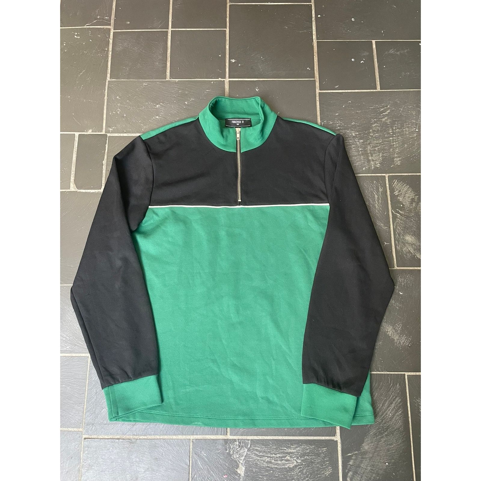 H&M Mens Half Zip Pullover Black Green Size Medium Size US M / EU 48-50 / 2 - 1 Thumbnail