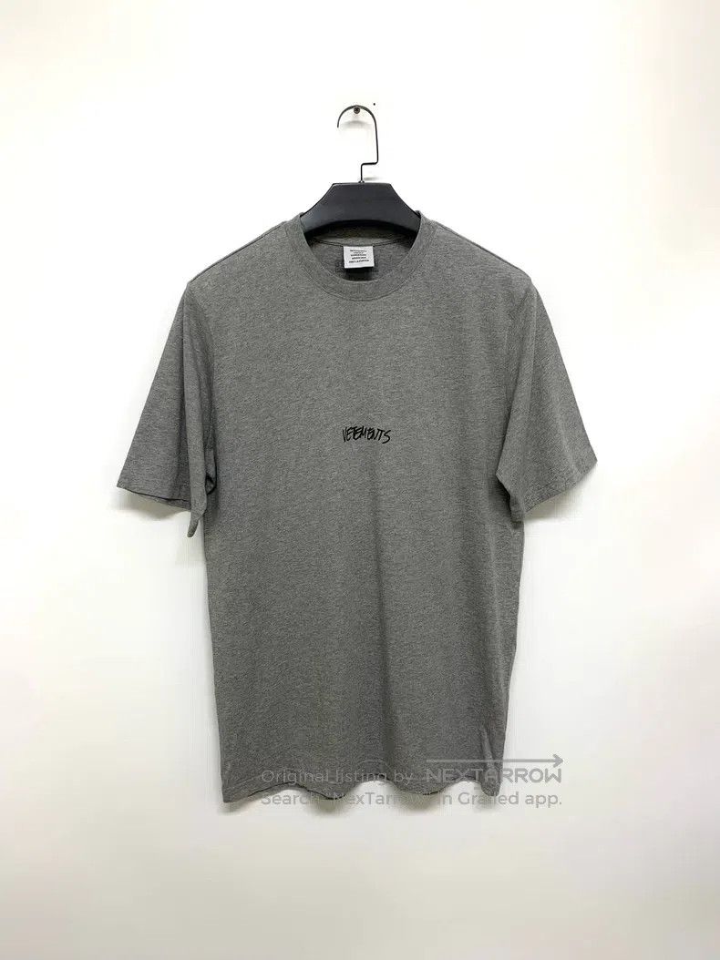 Vetements Vetements Logo Embroidered Print Grey Short Sleeve T-Shirt Size US M / EU 48-50 / 2 - 1 Thumbnail