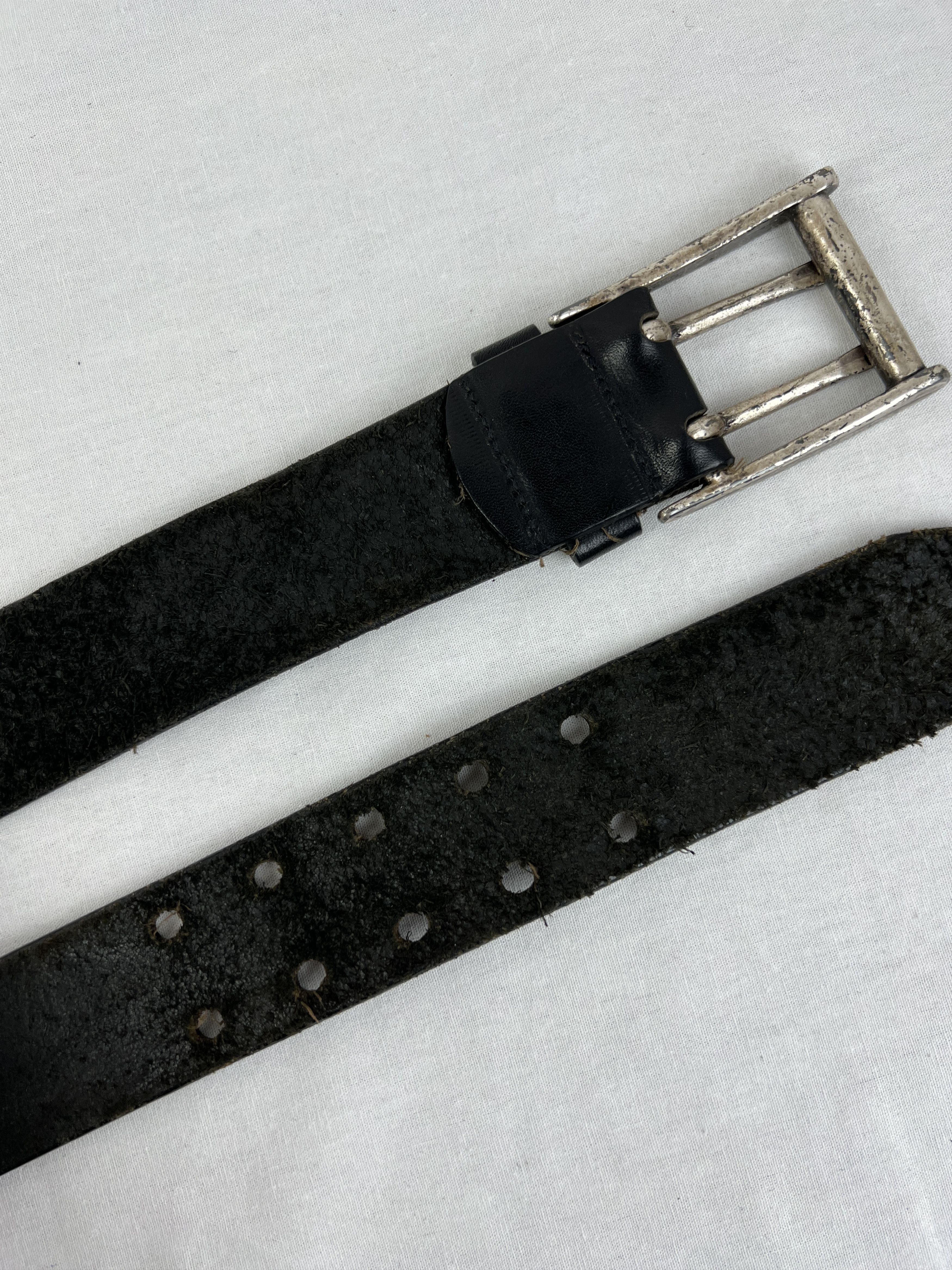 Diesel Vintage y2k Diesel Fork Buckle Cowboy Black Leather Belt Size ONE SIZE - 14 Thumbnail