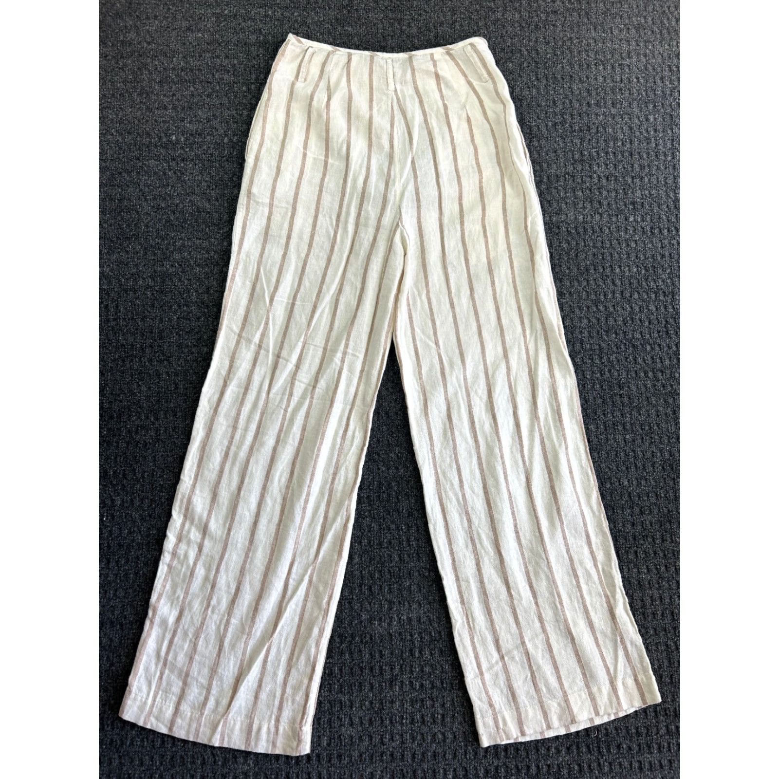 Rails Rails Womens Pants Linen Blend Striped Beige Small Wide Leg NEW Beach Casual Size 28" / US 6 / IT 42 - 7 Thumbnail