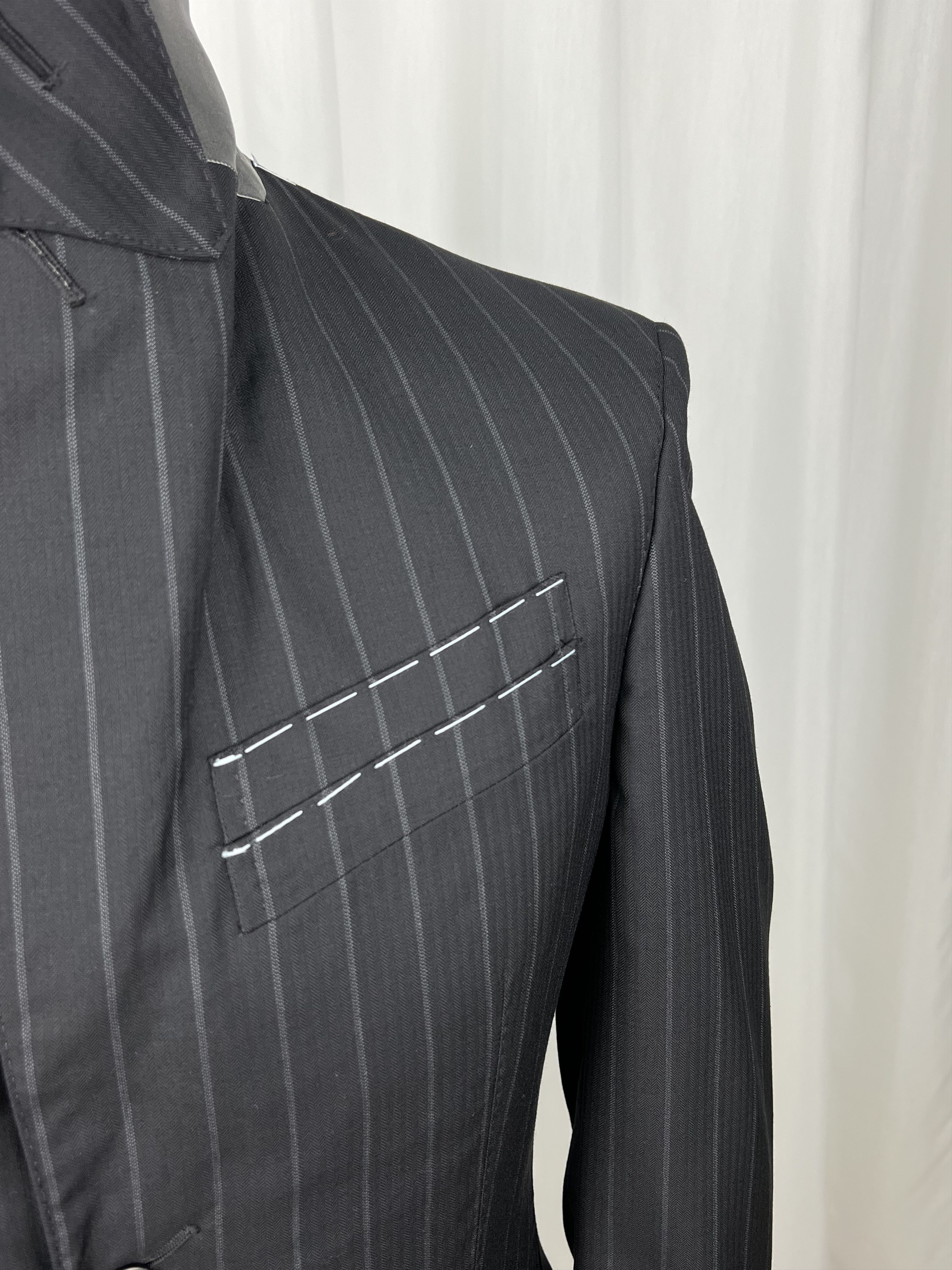 Billionaire Couture by Galasso Charcoal Striped 2-Piece Wool Suit Size 36R - 7 Thumbnail