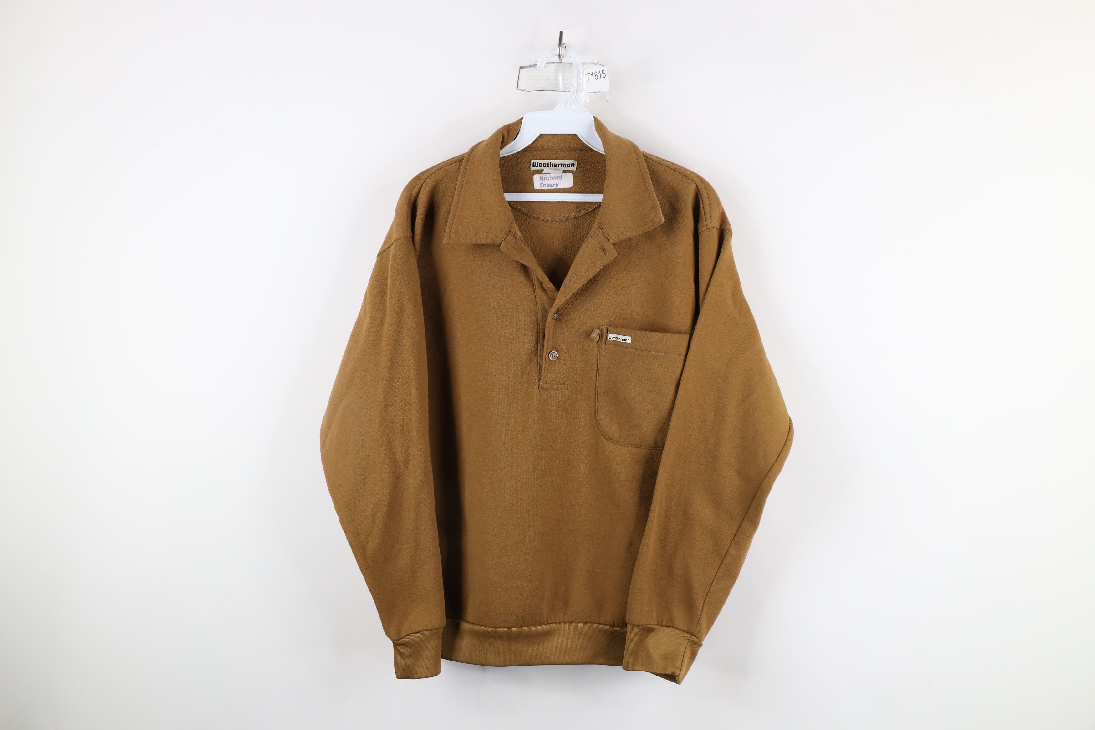 Vintage Vintage 90s Streetwear Collared Pullover Sweatshirt Brown Size US S / EU 44-46 / 1 - 1 Thumbnail
