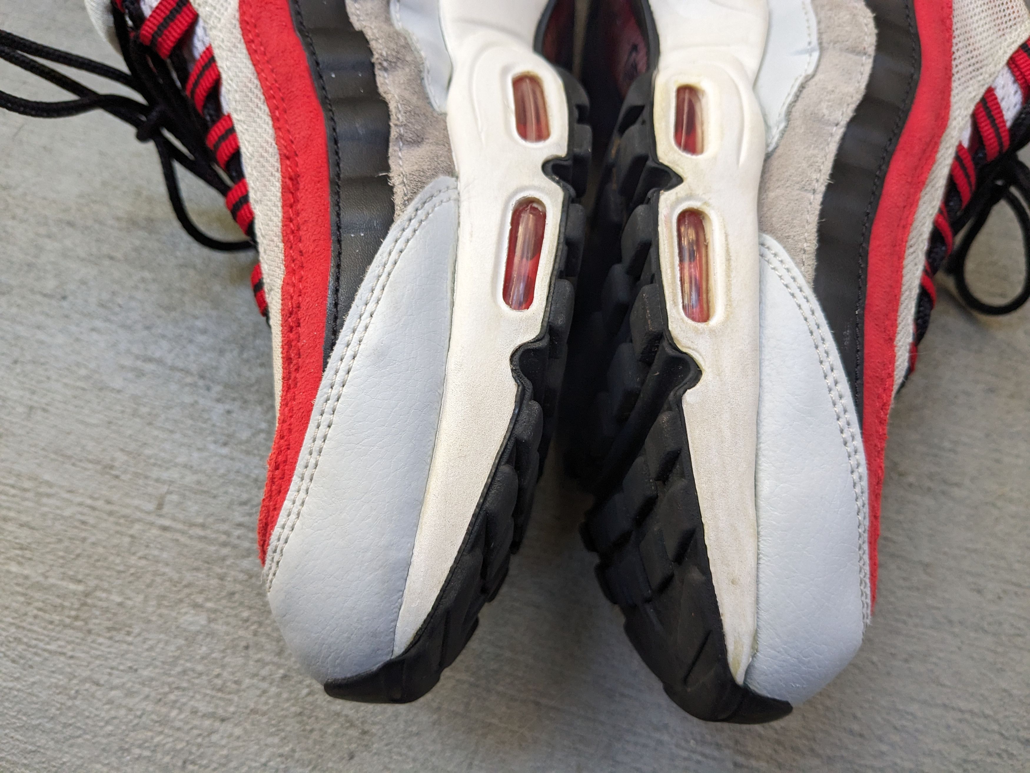 Nike Nike Air Max 95 White Red Gray 11.5 749766-601 Size US 11.5 / EU 44-45 - 9 Thumbnail
