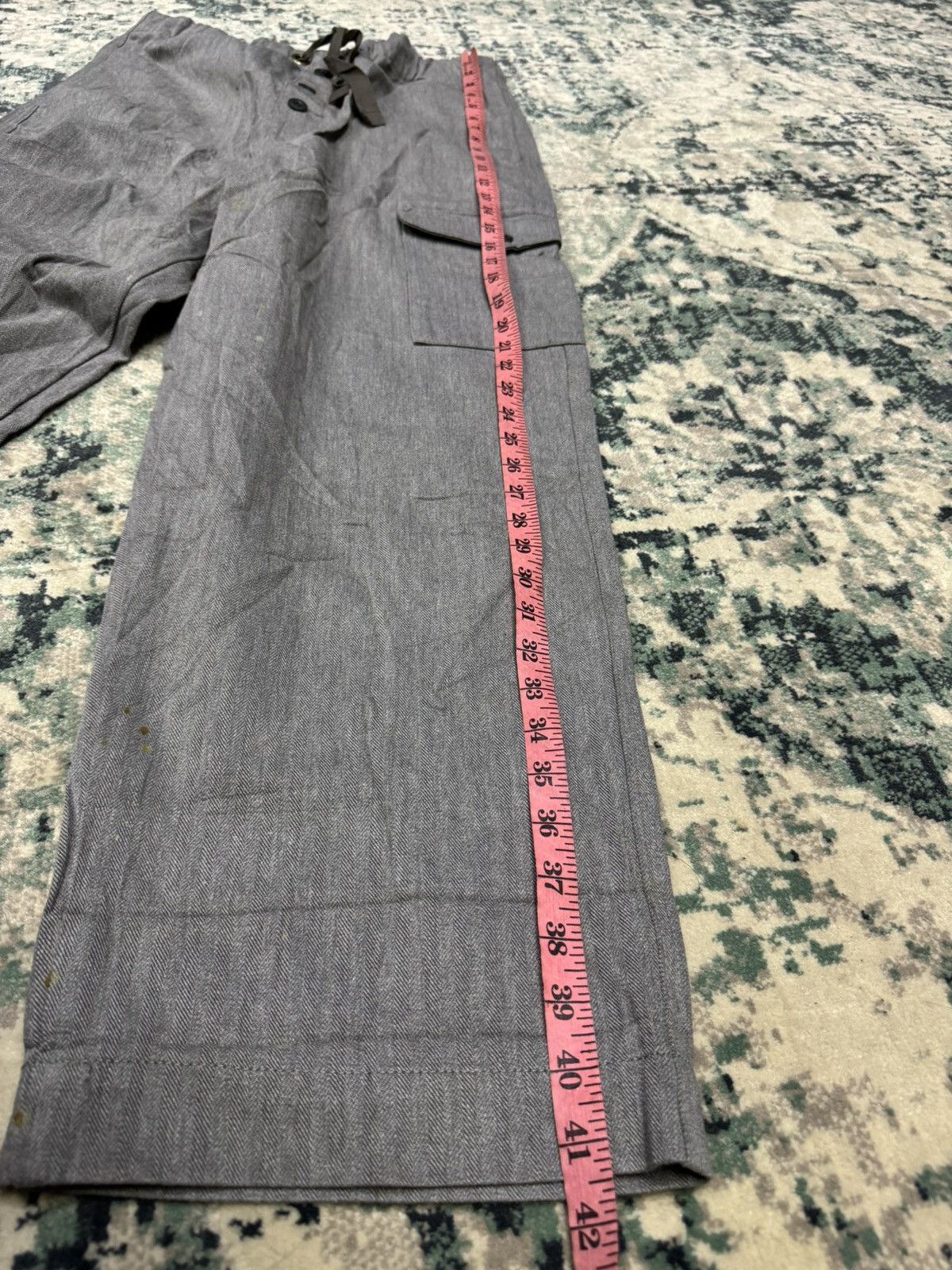 Japanese Brand RNA INC WIDE LEG CARPENTER CARGO HICKORY DUNGAREES PANTS Size US 32 / EU 48 - 3 Thumbnail