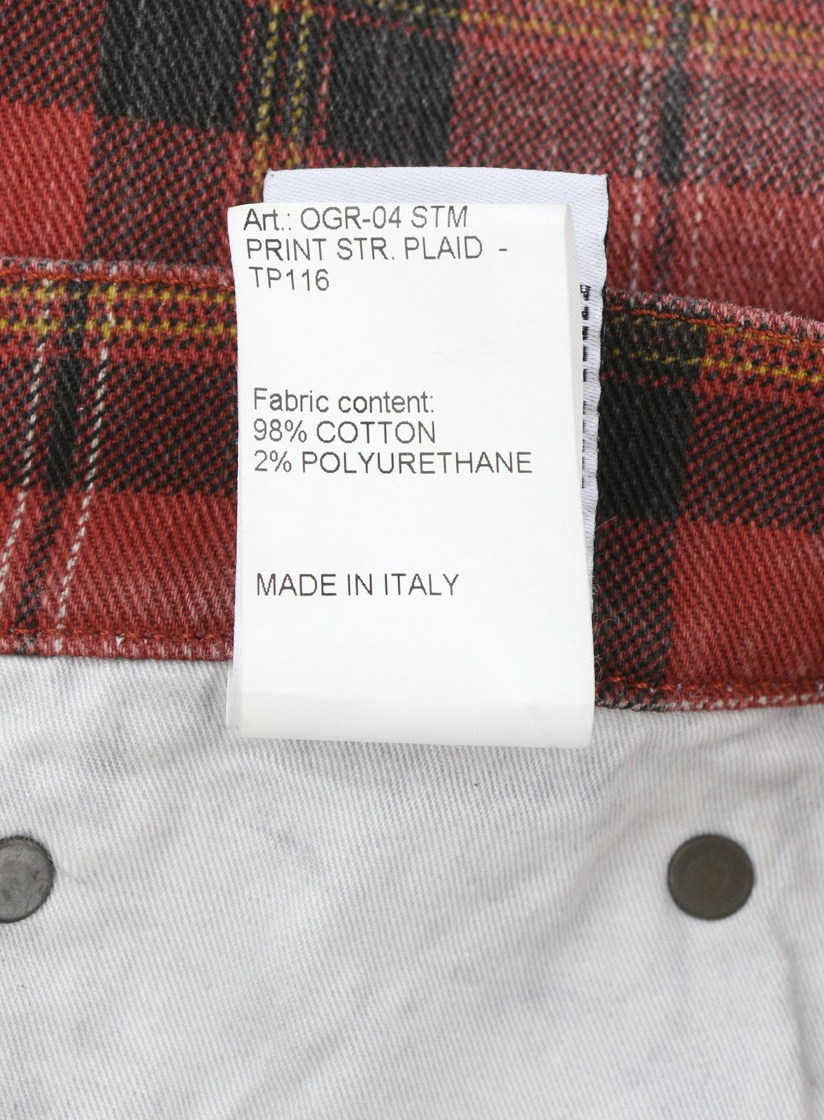 R13 TAILORED DROP 27 Ash Red Plaid Ankle Relaxed Fit 85769 Size 27" / US 4 / IT 40 - 11 Thumbnail