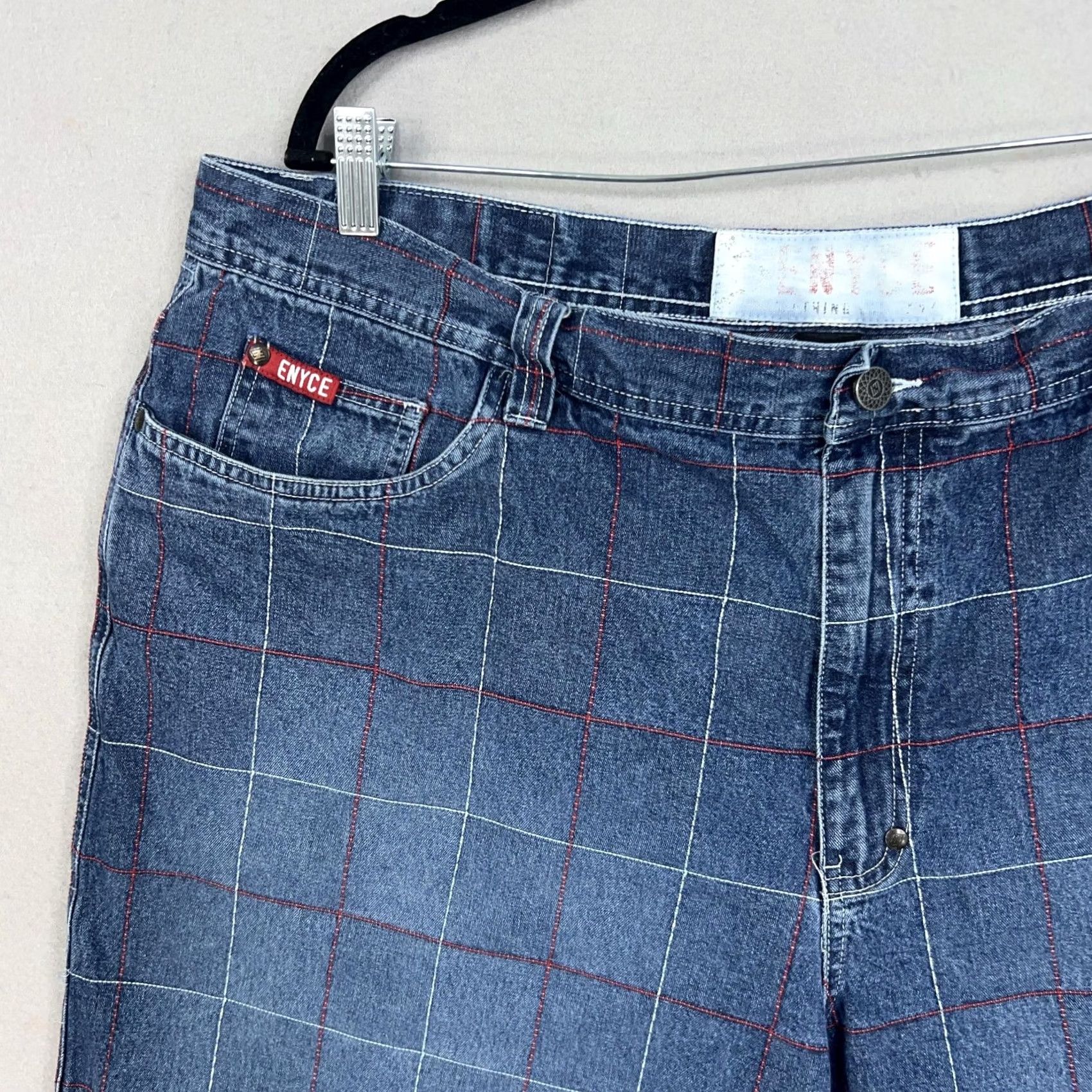 Enyce Enyce Denim Shorts Mens 42 Blue Windowpane Plaid Baggy Bermuda Y2K Streetwear Jorts Mens Size US 42 / EU 58 - 2 Thumbnail