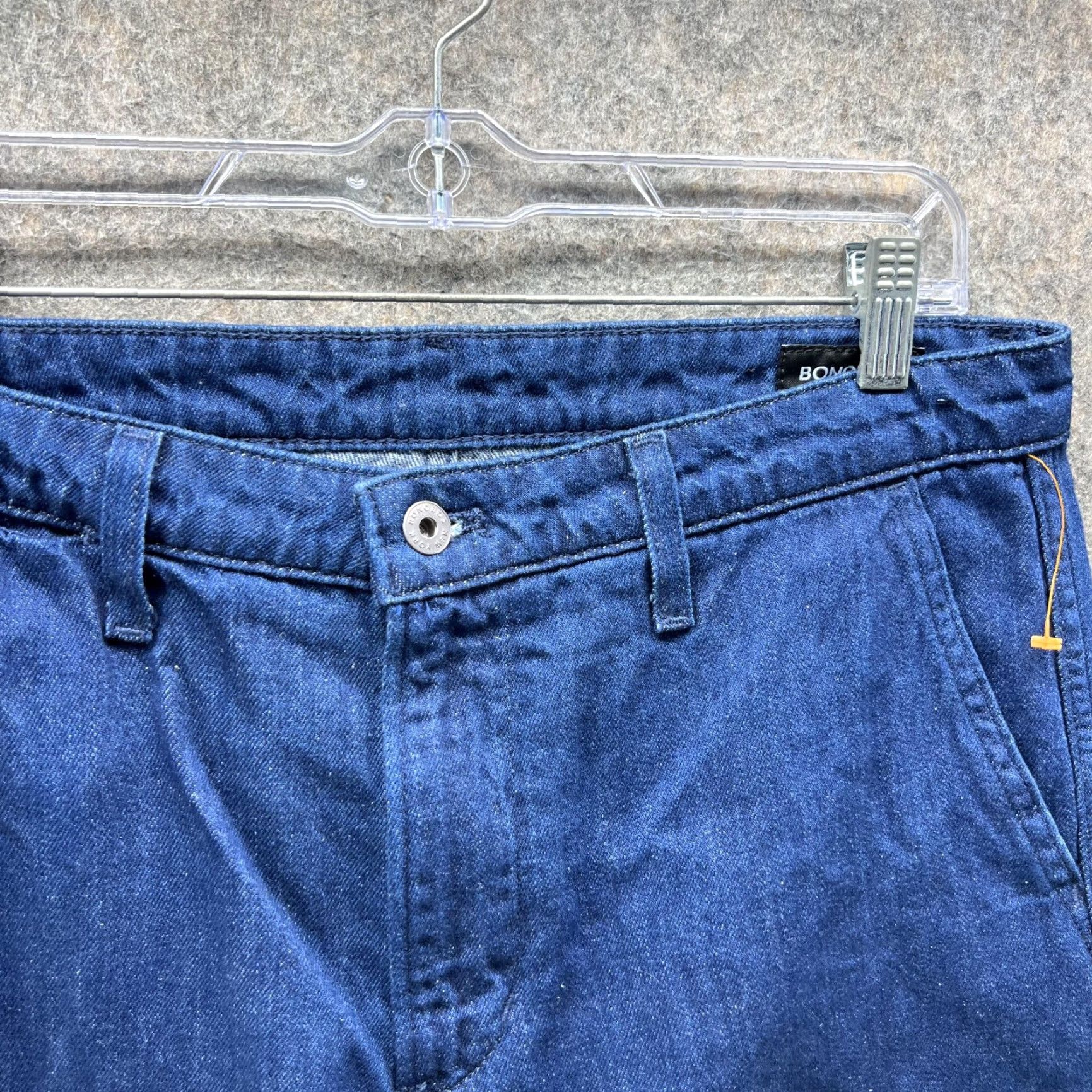 Bonobos Bonobos Pants Men 33x28 Blue Canvas Chino Flat Front Casual Cotton Trouser Vintage Size US 33 - 4 Thumbnail