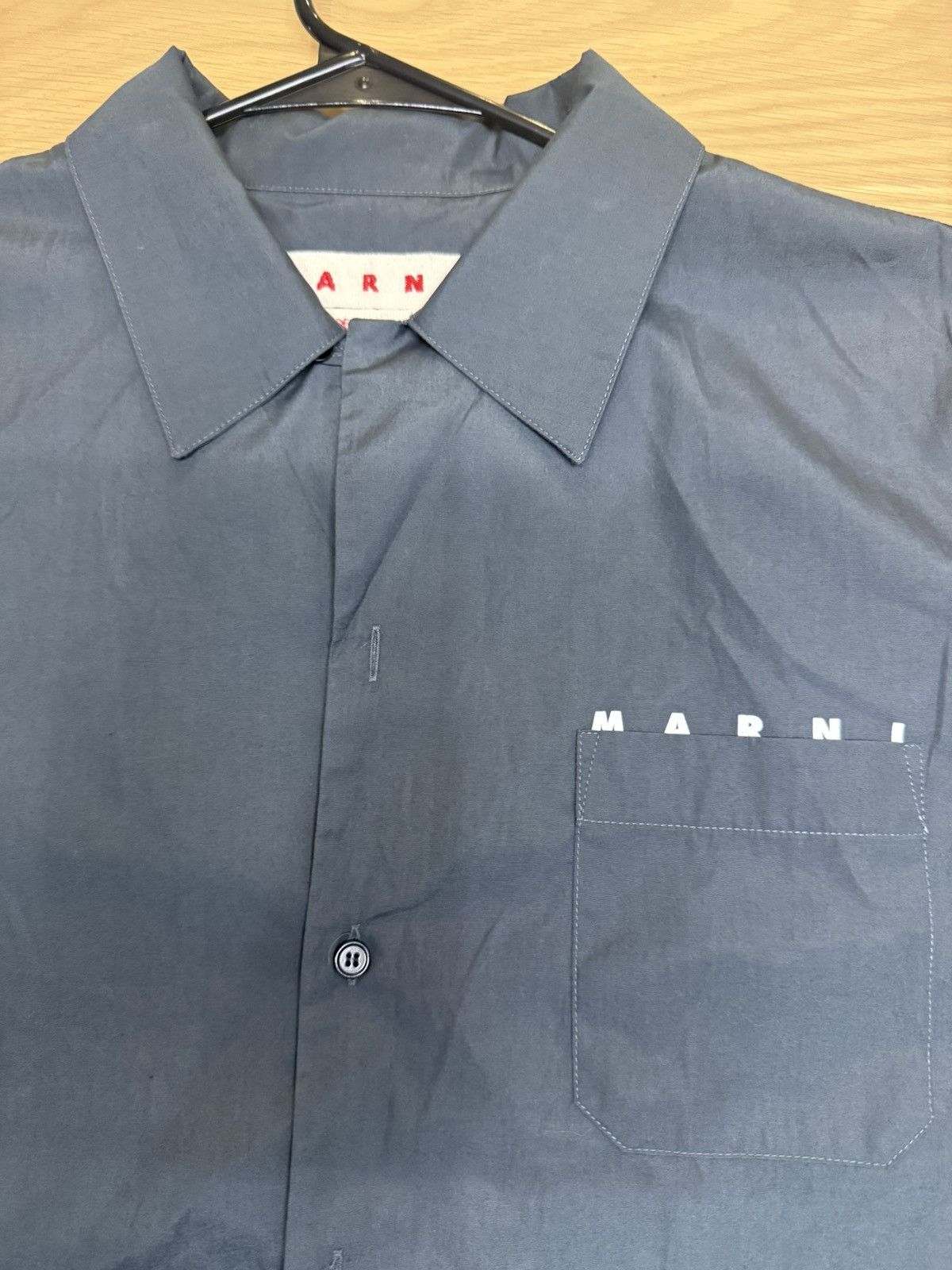Marni MARNI Convertible collar logo print- Cotton Poplin Shirt Size US L / EU 52-54 / 3 - 3 Thumbnail