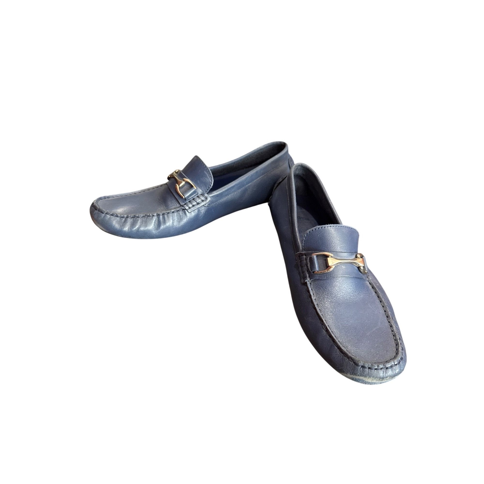 Mercanti Fiorentini Mercanti Fiorentini Mens Blue Leather Slip-On Loafers Size 1 Size US 10 / EU 43 - 1 Thumbnail