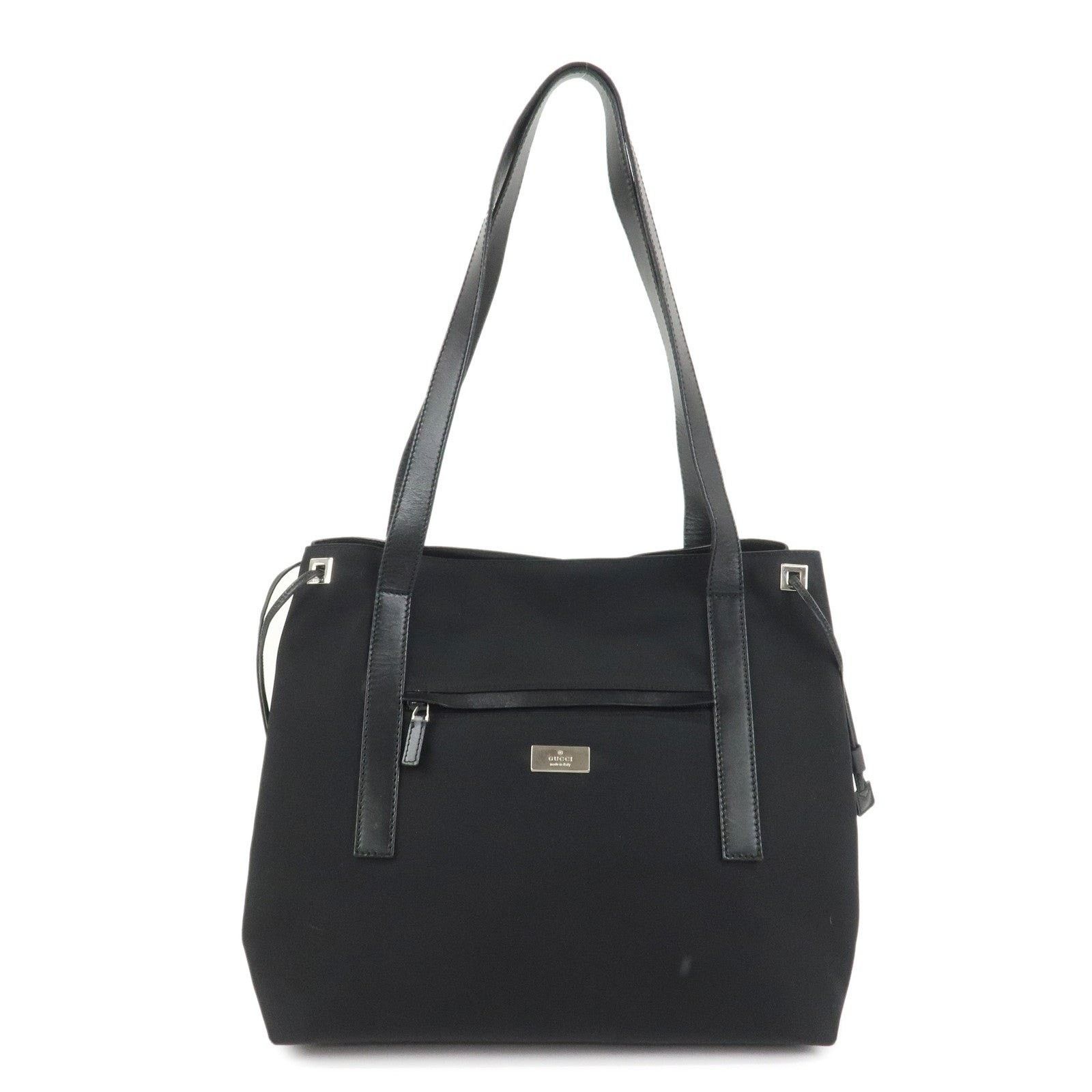 Gucci Gucci Logo Nylon Leather Shoulder Bag Black Size ONE SIZE - 1 Thumbnail