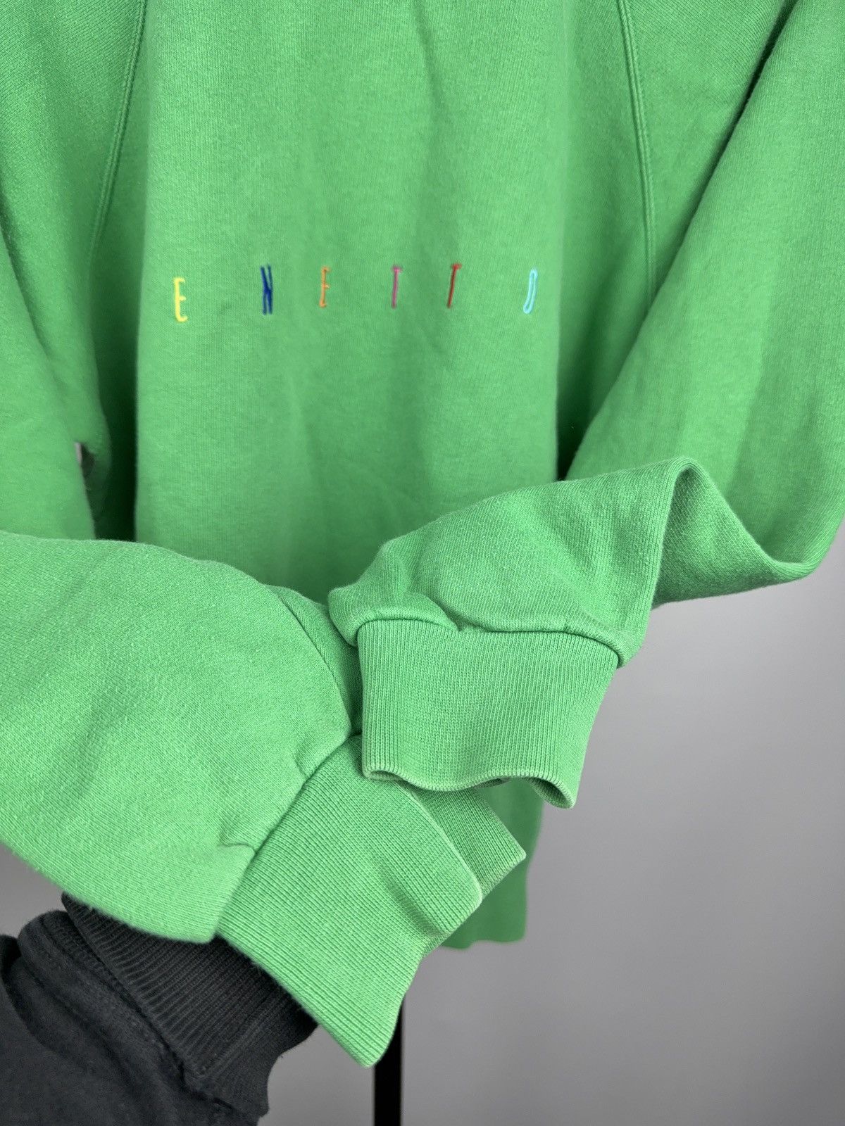 United Colors Of Benetton 80s United Colors of Benetton Green Embroidered Sweatshirt Size US S / EU 44-46 / 1 - 9 Thumbnail