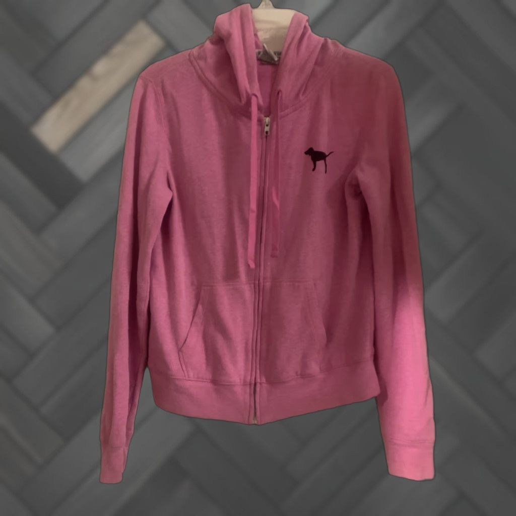 Victoria's Secret Victoria's Secret PINK Full Zip Hoodie Women Pink Size S Logo Cotton Blend Blended Fabric Size S / US 4 / IT 40 - 1 Thumbnail