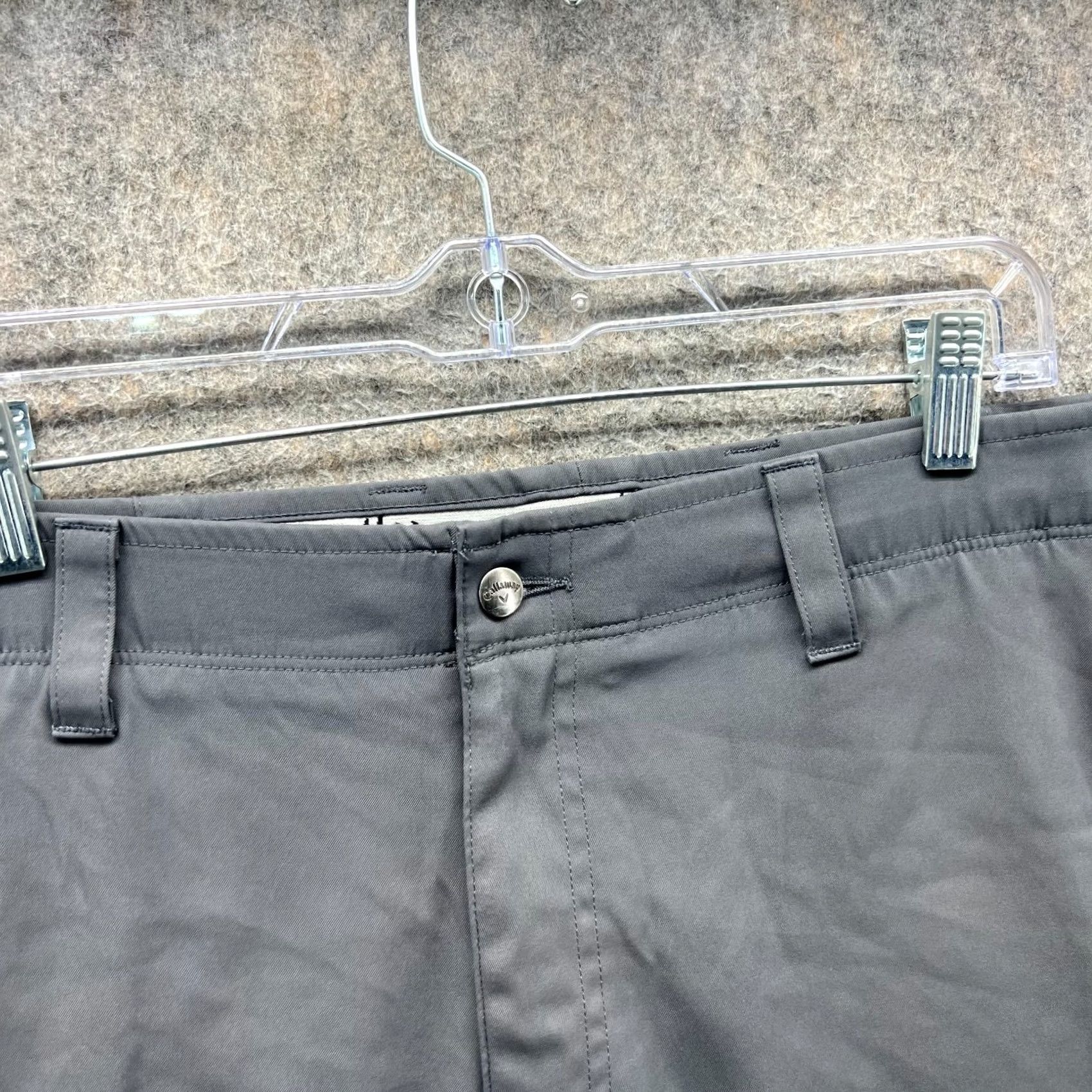 Callaway Callaway Shorts Mens 38 Gray Chino Flat Front Knit Stretch Golf Polyester Size US 38 / EU 54 - 4 Thumbnail