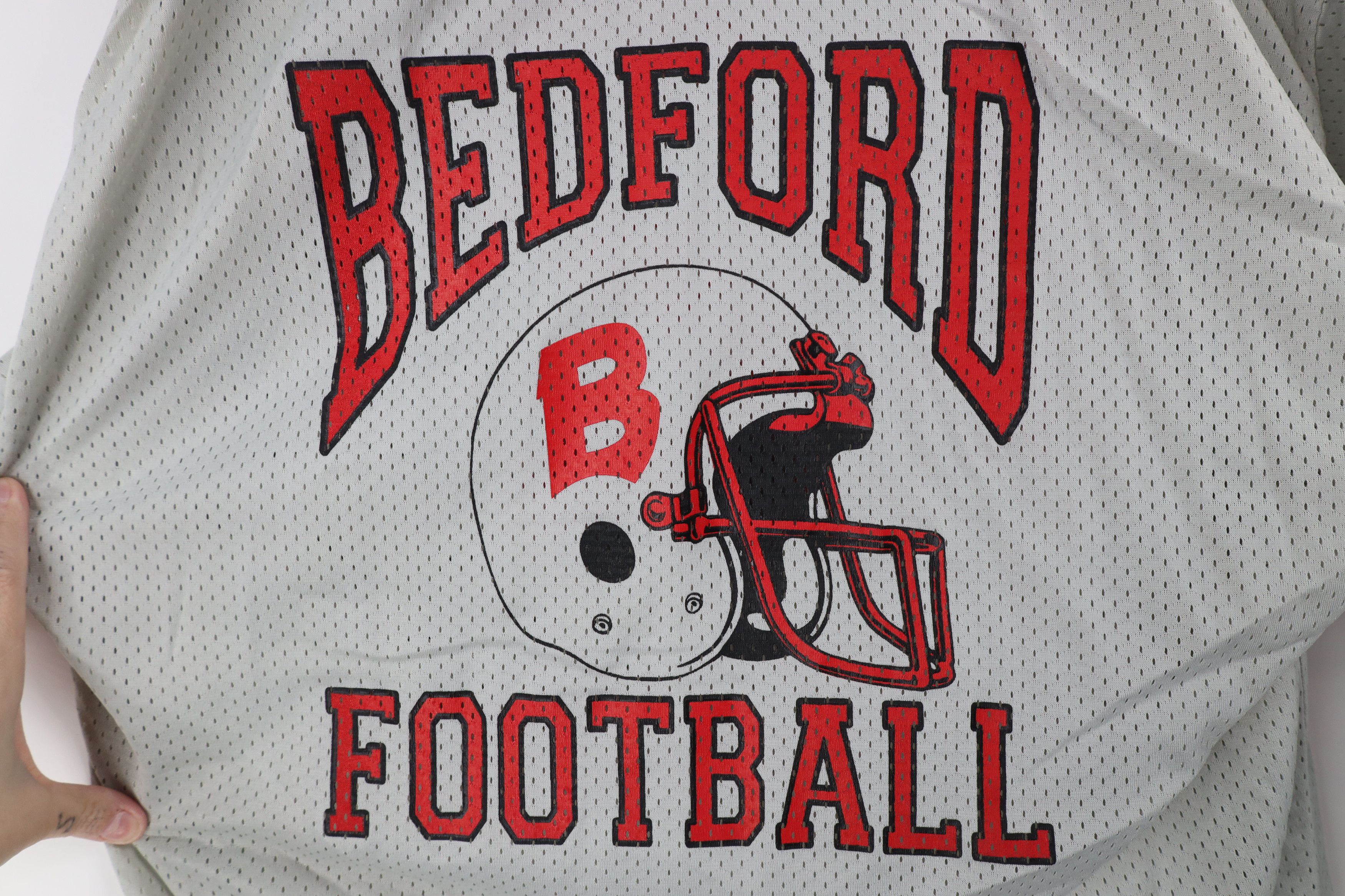 Vintage Vintage 90s Bedford Football Mesh Football Jersey Gray USA Size US XL / EU 56 / 4 - 4 Thumbnail