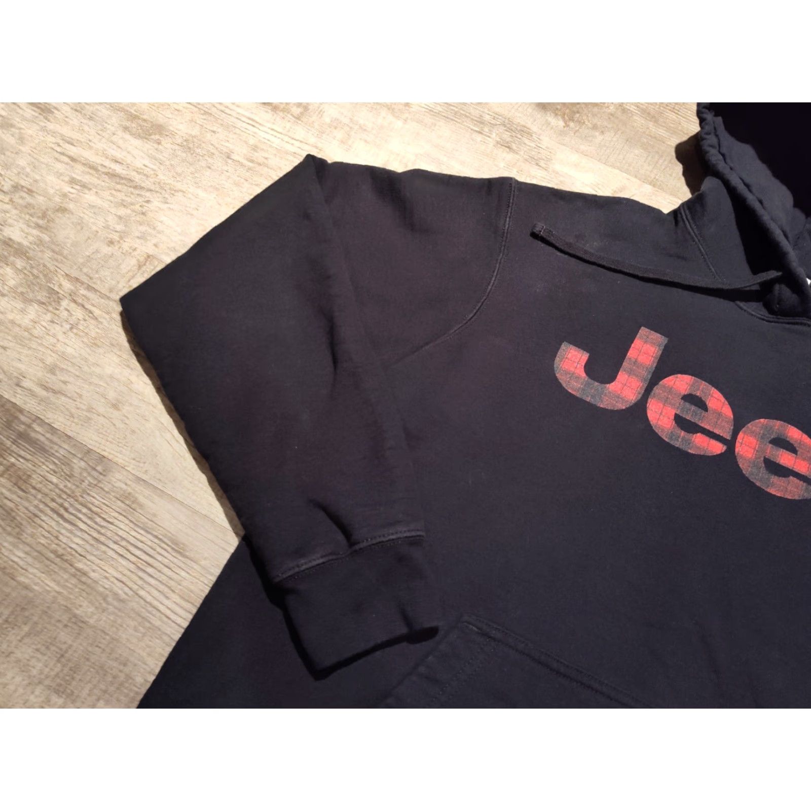 Port & Company Jeep Black Hoodie Buffalo Plaid "Jeep" Large Mens Cotton Polyester Cabin Size US L / EU 52-54 / 3 - 5 Thumbnail