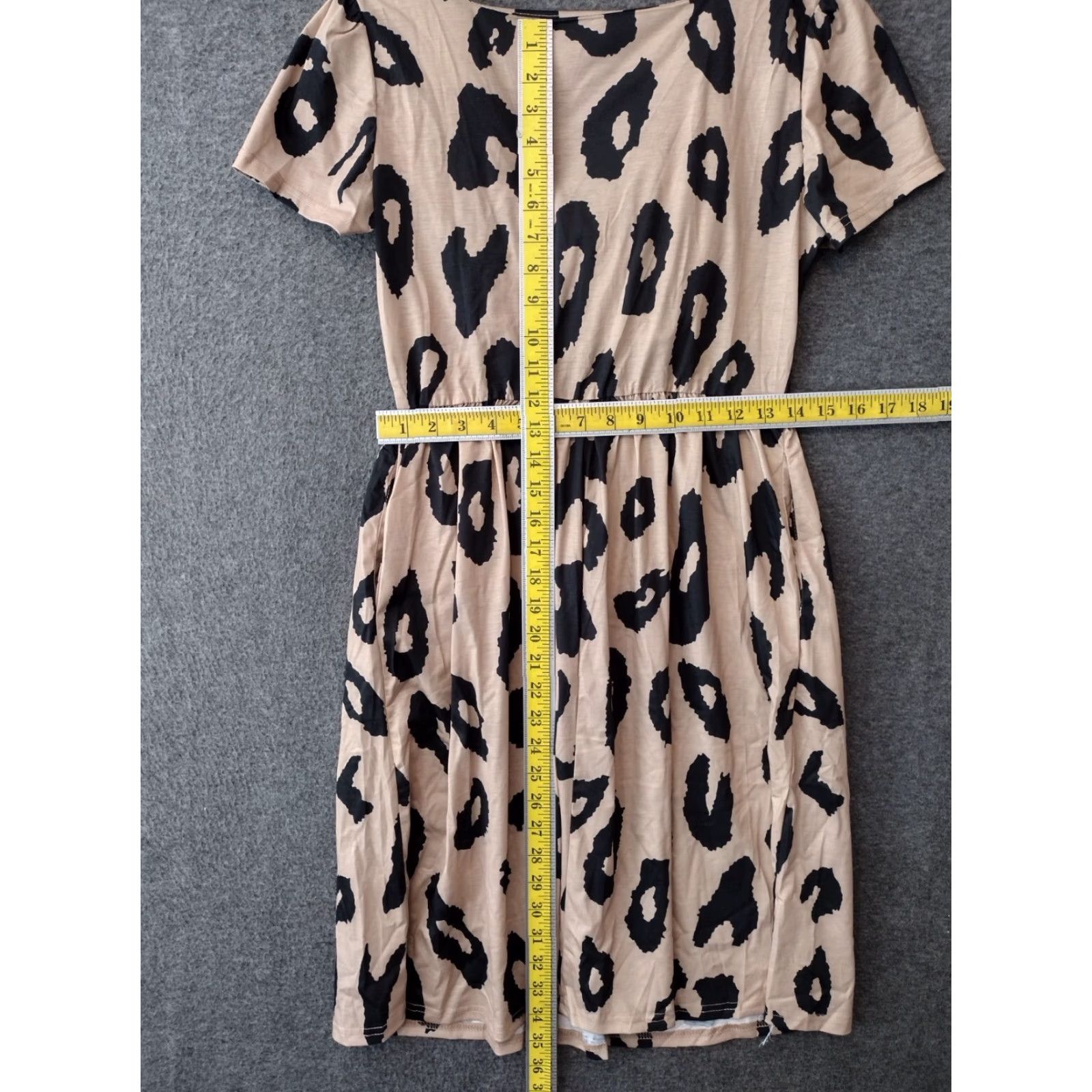 Vintage Styleword Animal Print Loose Tan Twill Leopard Dress M Size M / US 6-8 / IT 42-44 - 4 Thumbnail