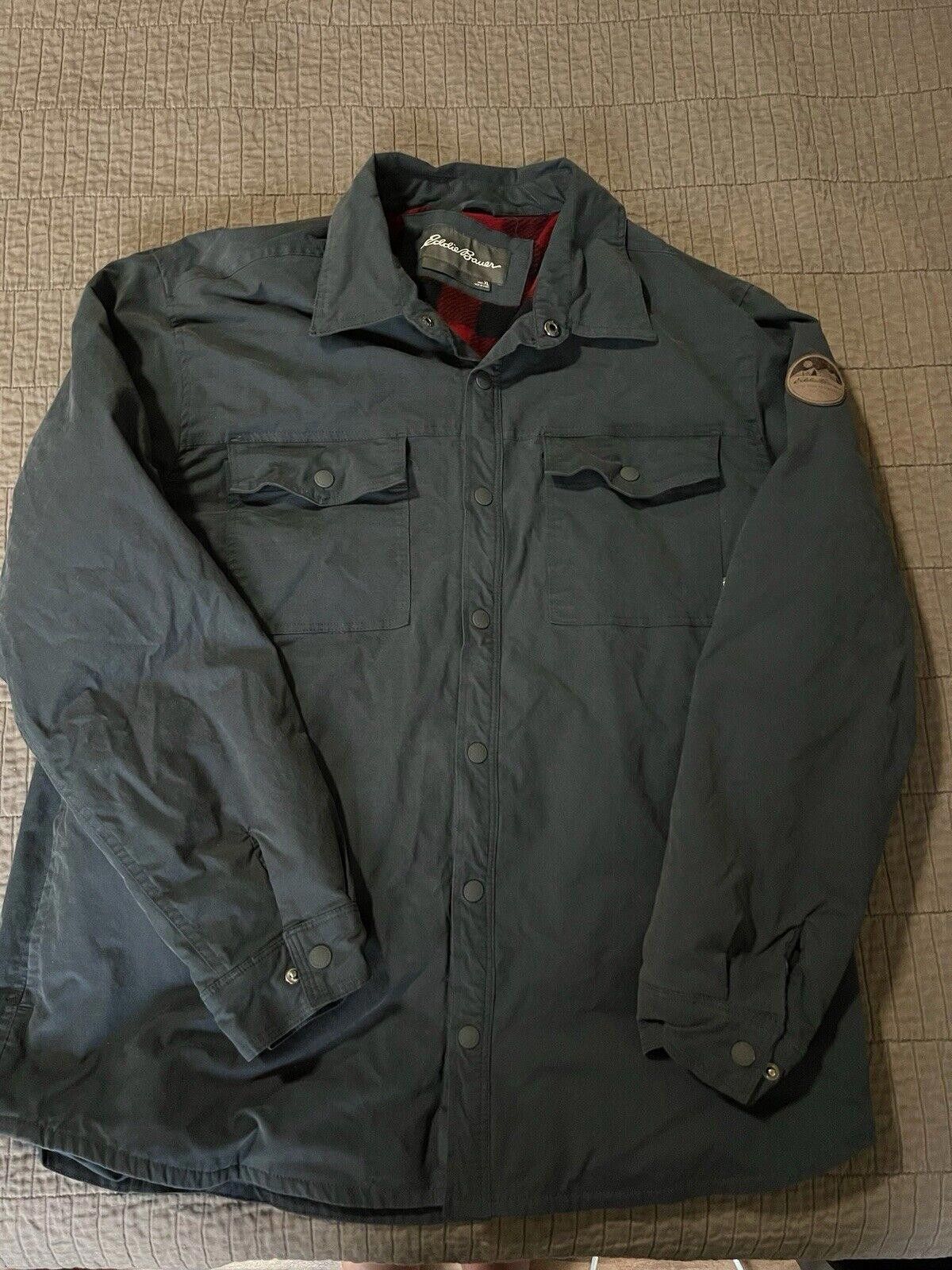 Eddie Bauer Eddie Bauer Navy Blue Fleece Lined Button Up Jacket Sz XL Size US XL / EU 56 / 4 - 1 Thumbnail