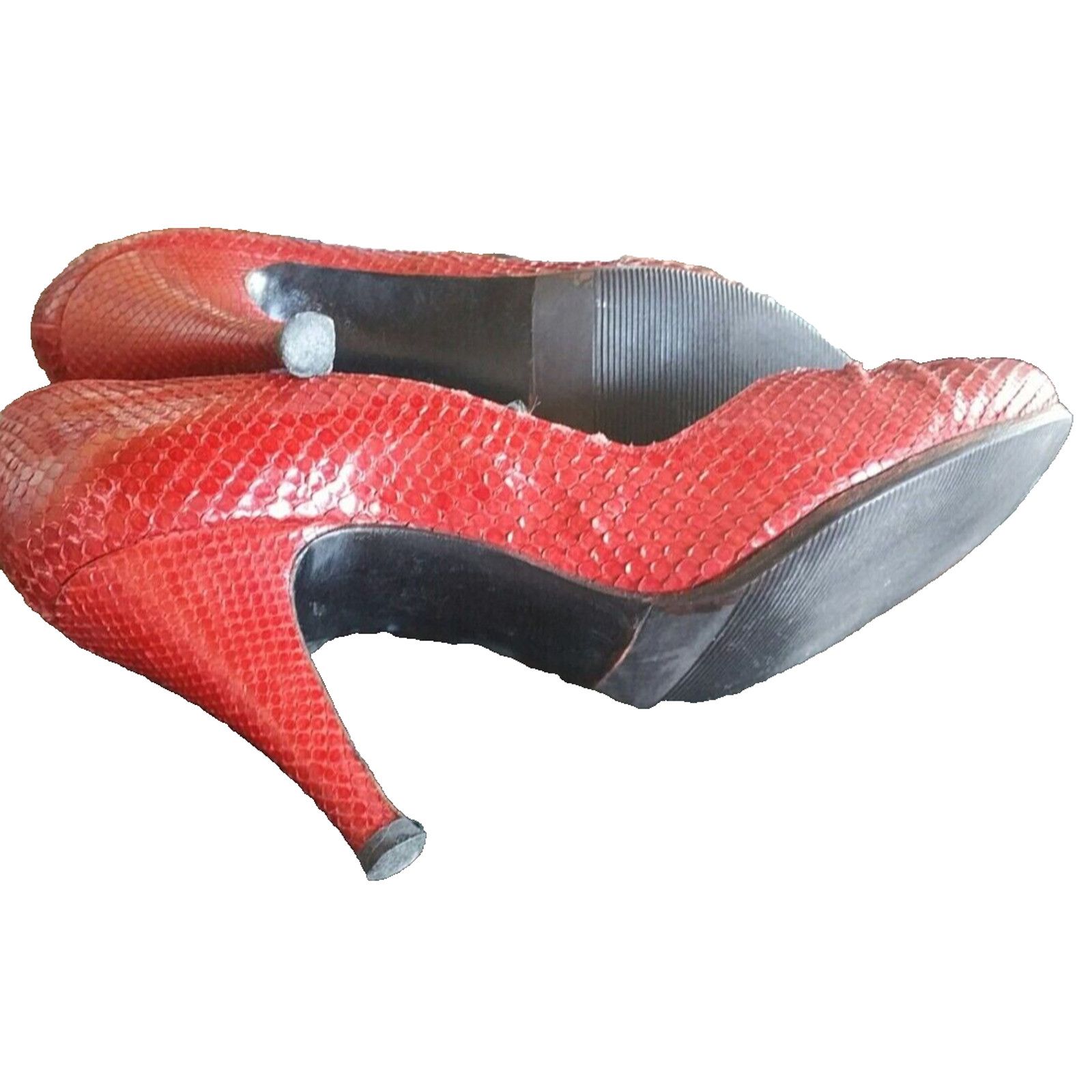 Stuart Weitzman VINTAGE 1950's Stuart Weitzman for Snakeskin Pumps Heels Size US 7.5 / IT 37.5 - 3 Thumbnail