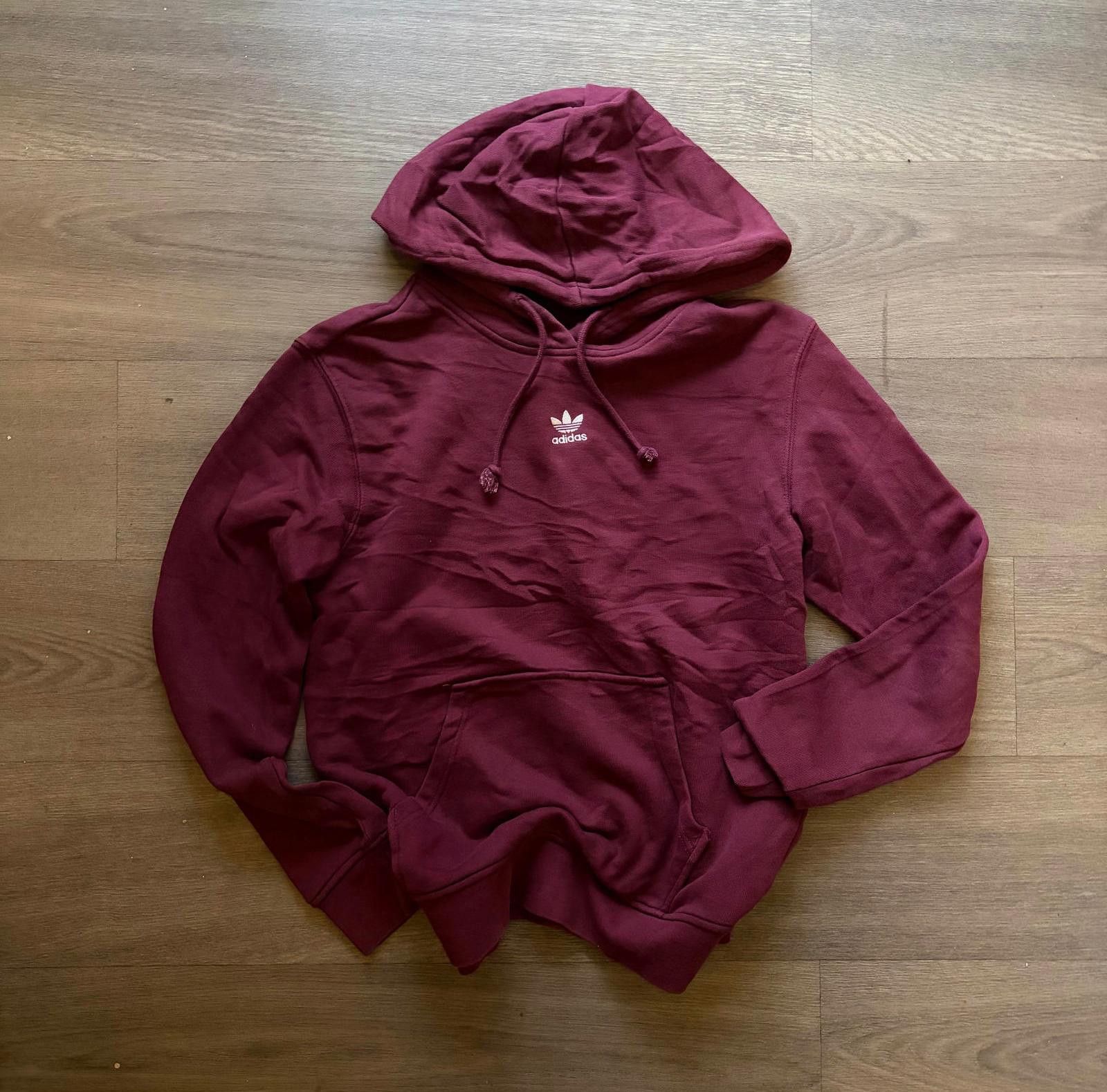 Adidas Adidas Burgundy Hoodie Y2K Size S / US 4 / IT 40 - 1 Thumbnail