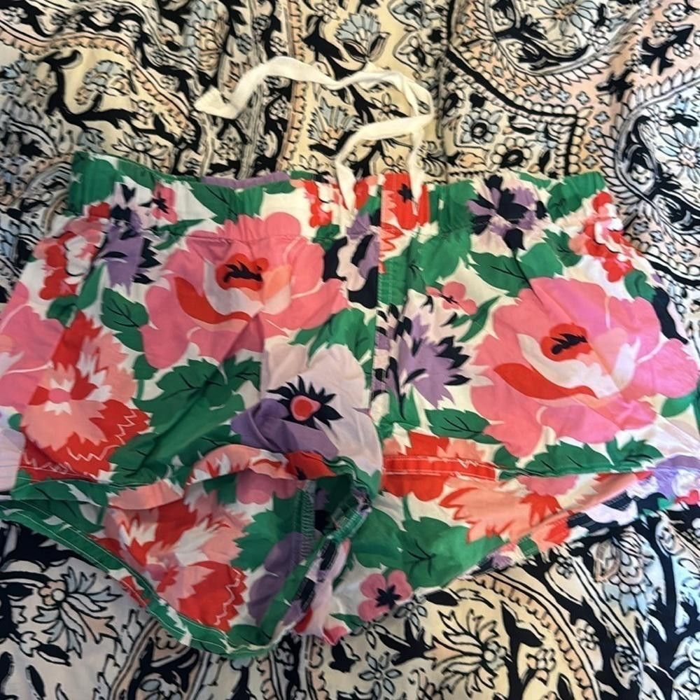 Designer J Crew floral pajama shorts Size ONE SIZE - 2 Thumbnail