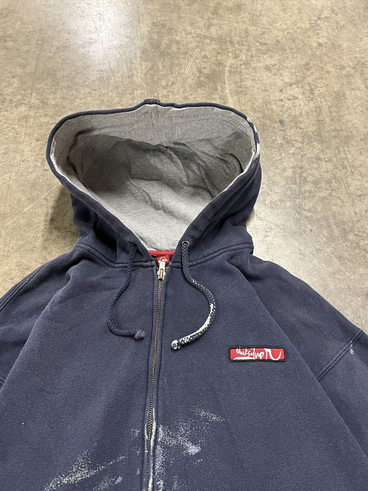 Quiksilver × Vintage Quicksilver vintage faded and thrashed zip up boxy skater Size US L / EU 52-54 / 3 - 5 Thumbnail