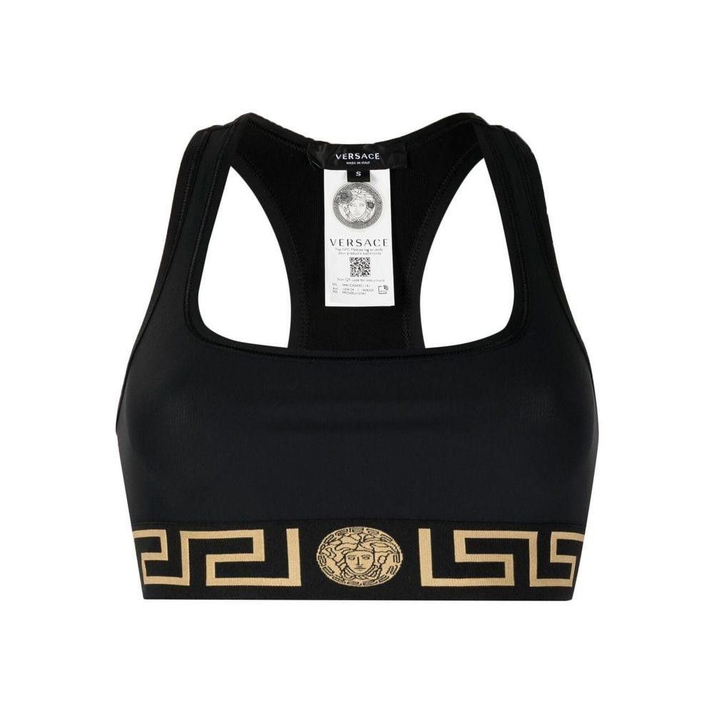 VERSACE BLACK LOGO SPORT BRA SIZE XS
