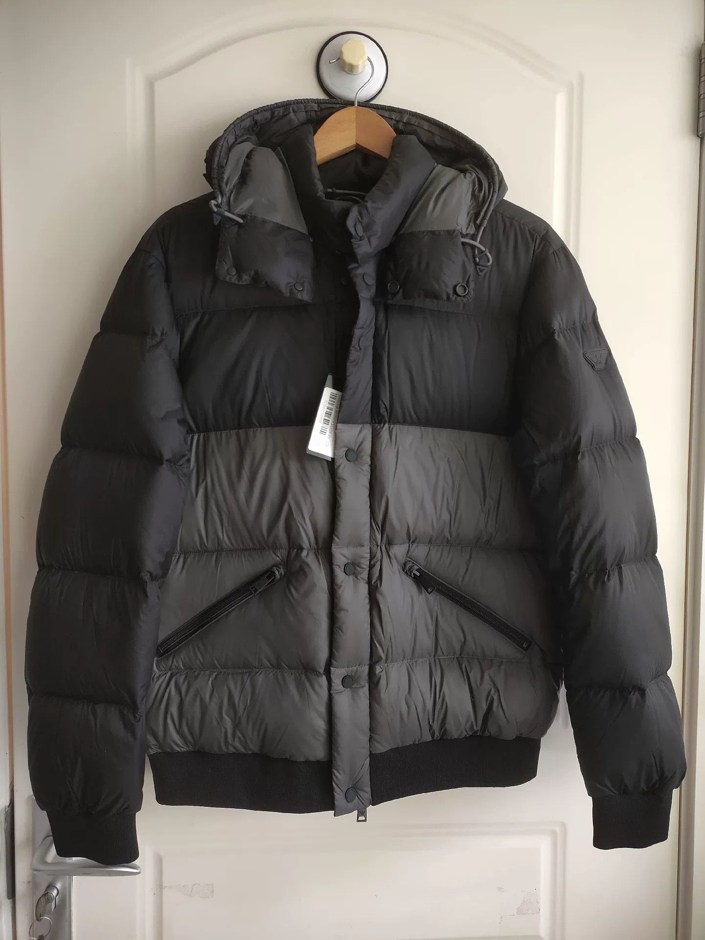 Emporio Armani Men's Black Gray Down Jacket