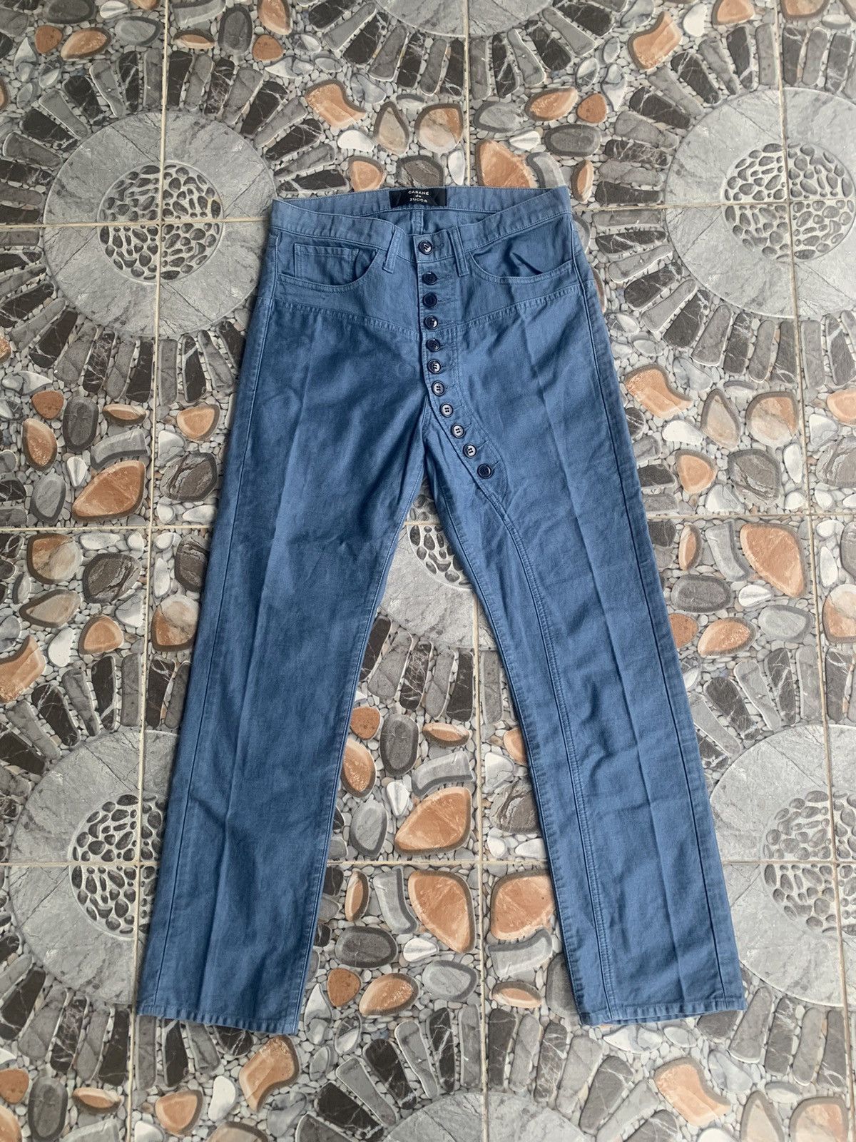 CABANE de ZUCCa × Issey Miyake × Vintage Cabane de Zucca Asymmetrical Button Pants Size US 30 / EU 46 - 1 Thumbnail