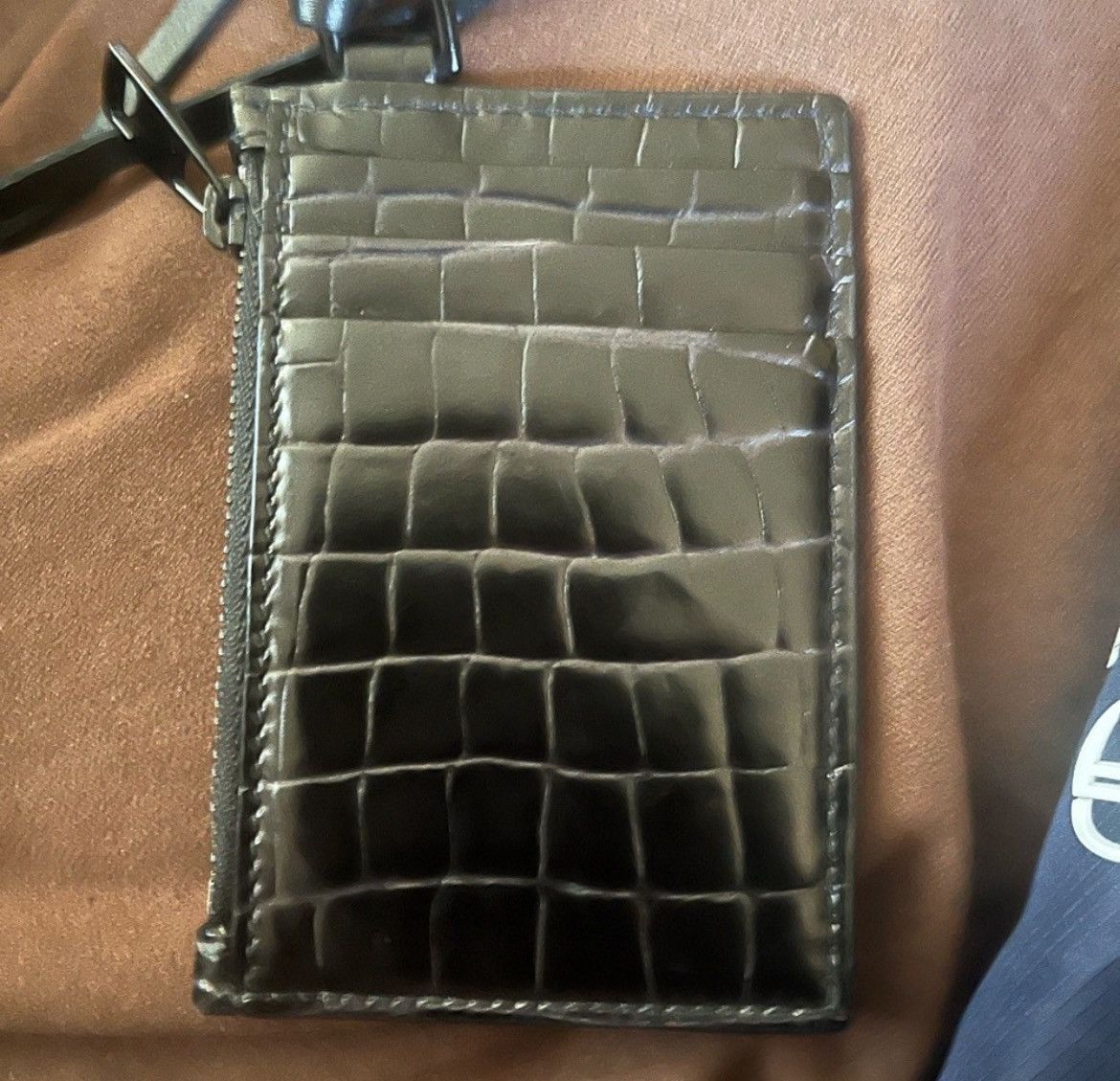 Alexander McQueen Alexander McQueen Croc-Embossed Leather Purse Card Holder Size ONE SIZE - 2 Thumbnail