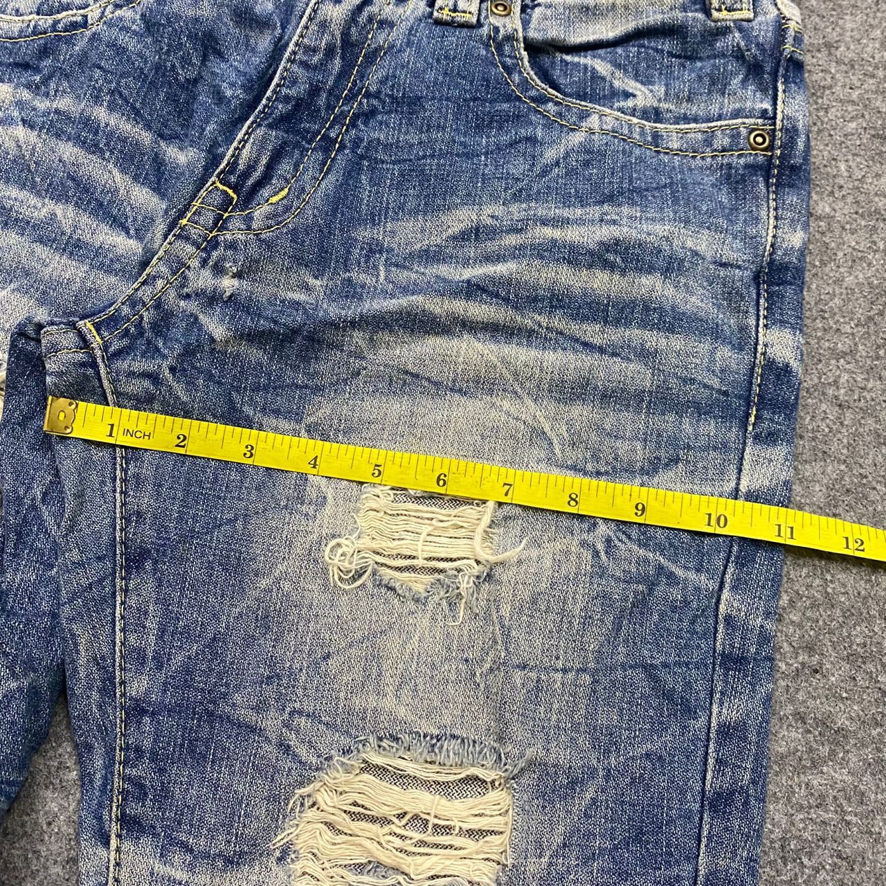 If Six Was Nine 💥Flare💥Vintage Ozz First Pikball Distressed Denim Size US 32 / EU 48 - 6 Thumbnail