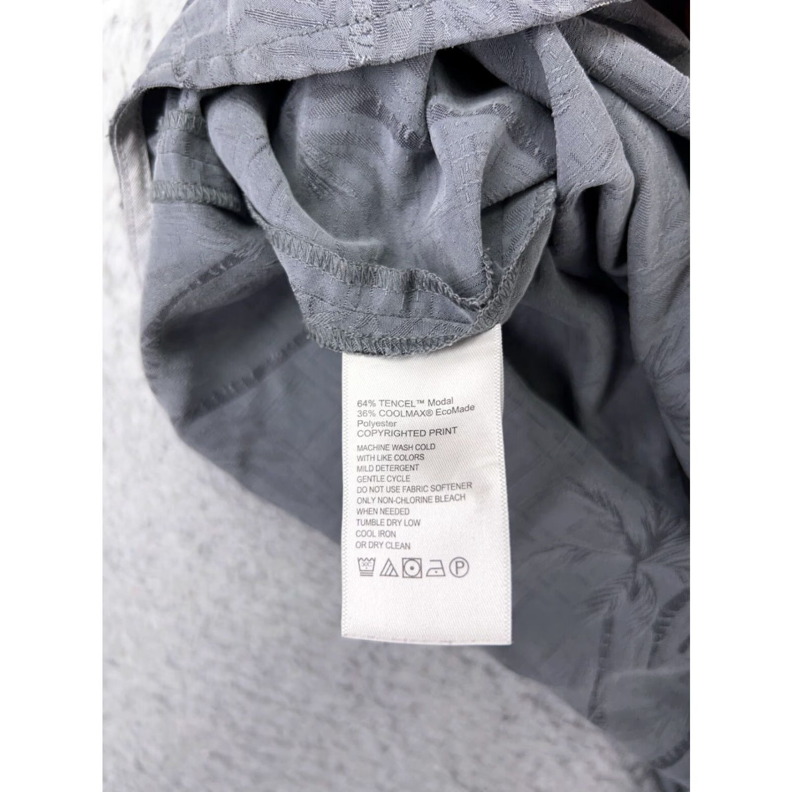Tommy Bahama Tommy Bahama Shirt Men 2XL Gray Button-Up Hawaiian Palm The Coconut Point Tencel Blend Size US XXL / EU 58 / 5 - 4 Thumbnail