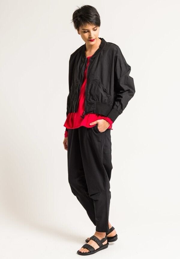 Rundholz Rundholz Lightweight Bomber Jacket Cotton Blend Black Size L Size L / US 10 / IT 46 - 2 Thumbnail