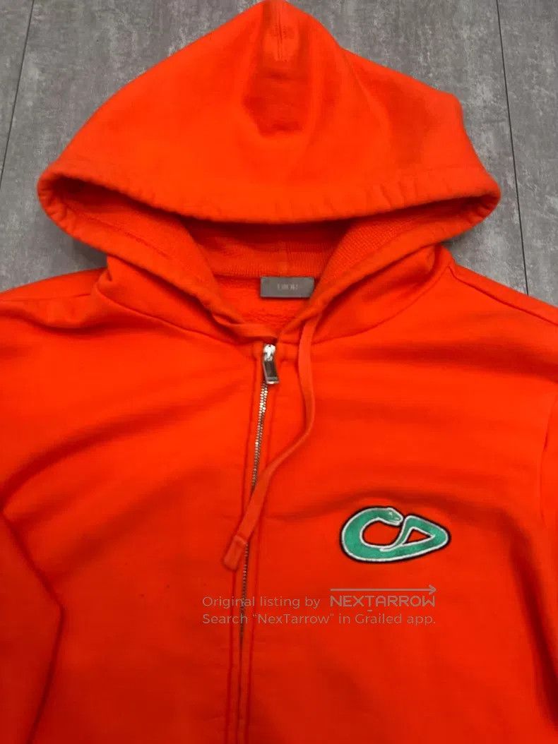 Dior Dior Orange hooded zipper long-sleeved sweatshirt Size US XL / EU 56 / 4 - 4 Thumbnail