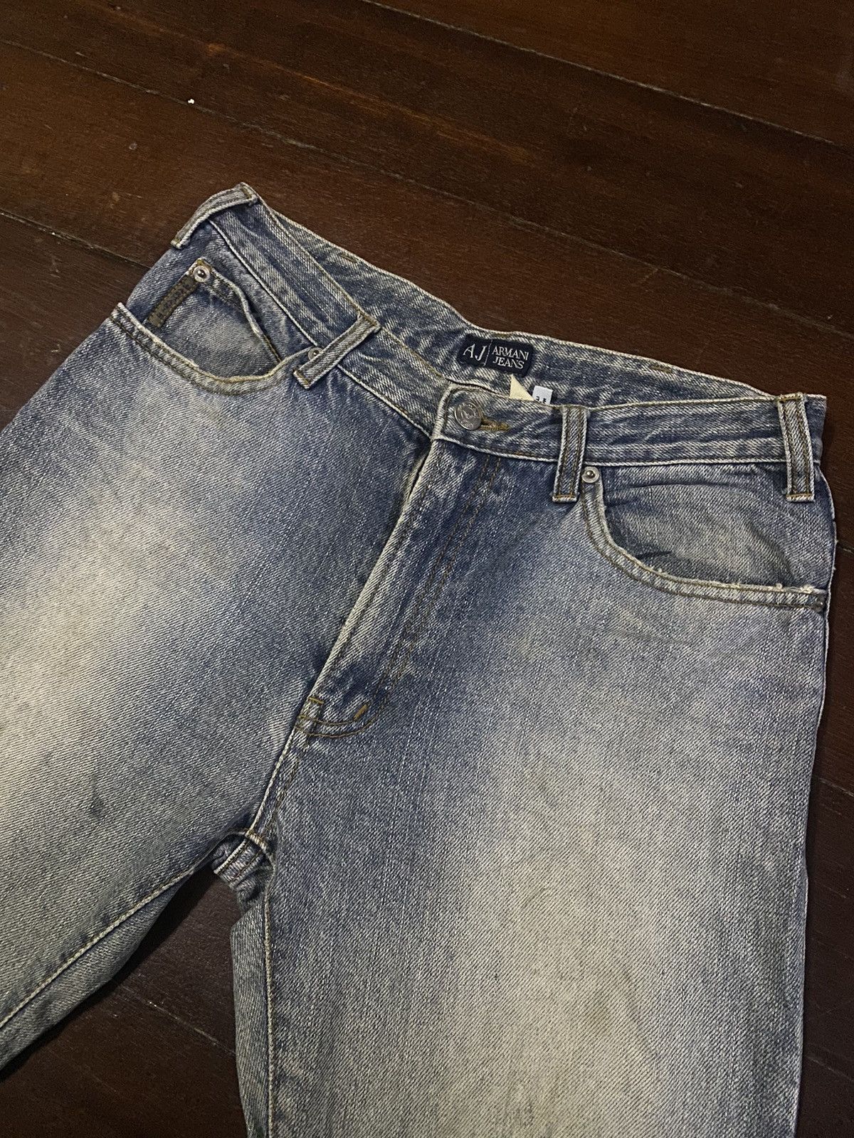 Armani × Giorgio Armani × Vintage Fire vintage ARMANI JEANS distressed mud wash flare Size US 32 / EU 48 - 7 Thumbnail