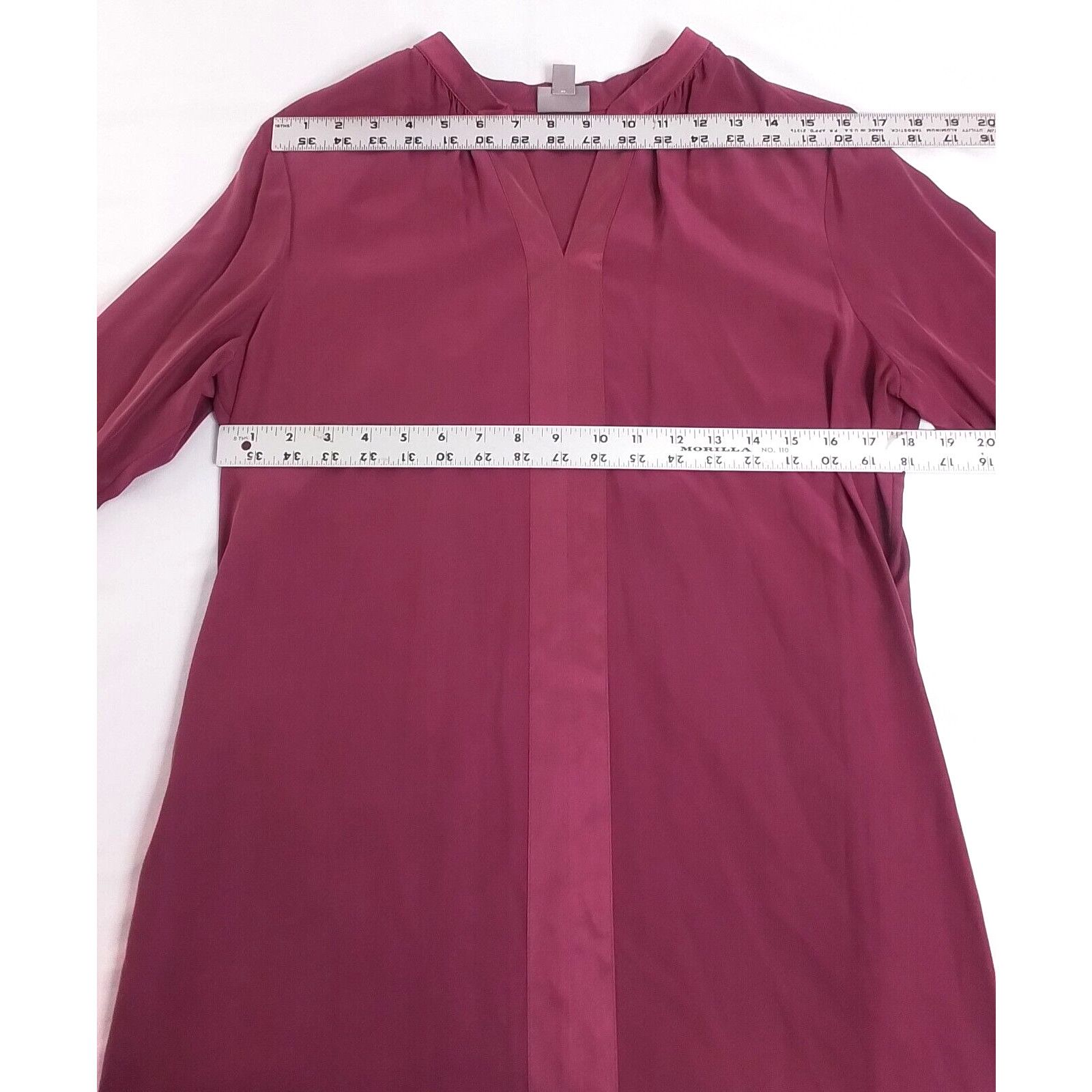 J. Jill J Jill Silk Dress Women's Medium Petite Long Sleeve Burgundy Size M / US 6-8 / IT 42-44 - 8 Thumbnail
