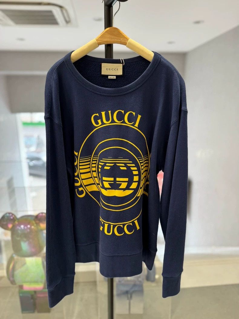 Gucci GucciYellow and blue contrast color double G logo sweatshir Size US S / EU 44-46 / 1 - 1 Thumbnail
