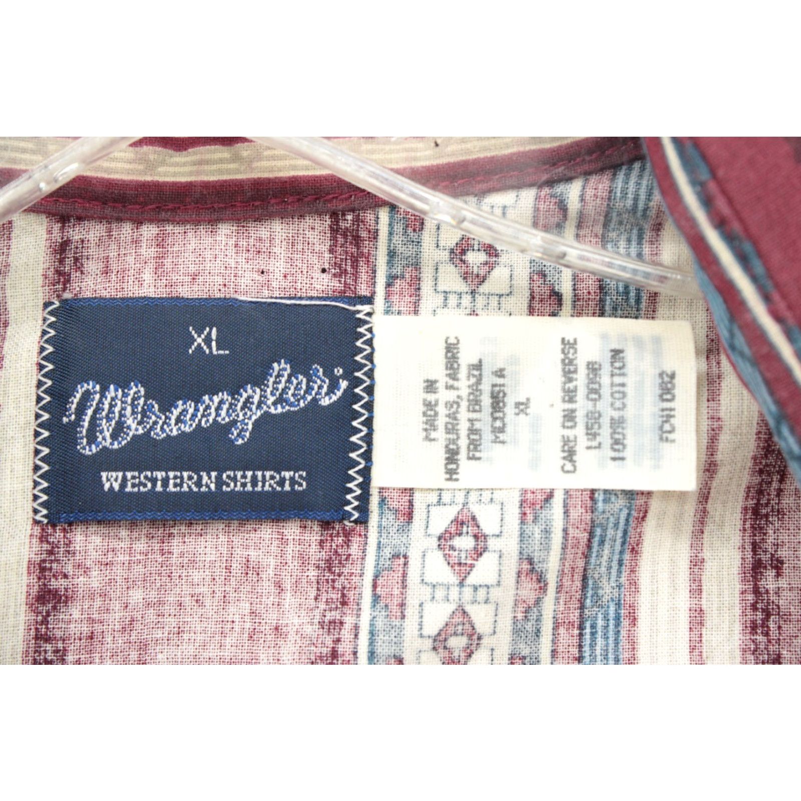 Wrangler VINTAGE Wrangler BrushPopper Shirt Mens XL Red Aztec Long Sleeve Red Pearl Western Size US XL / EU 56 / 4 - 6 Thumbnail