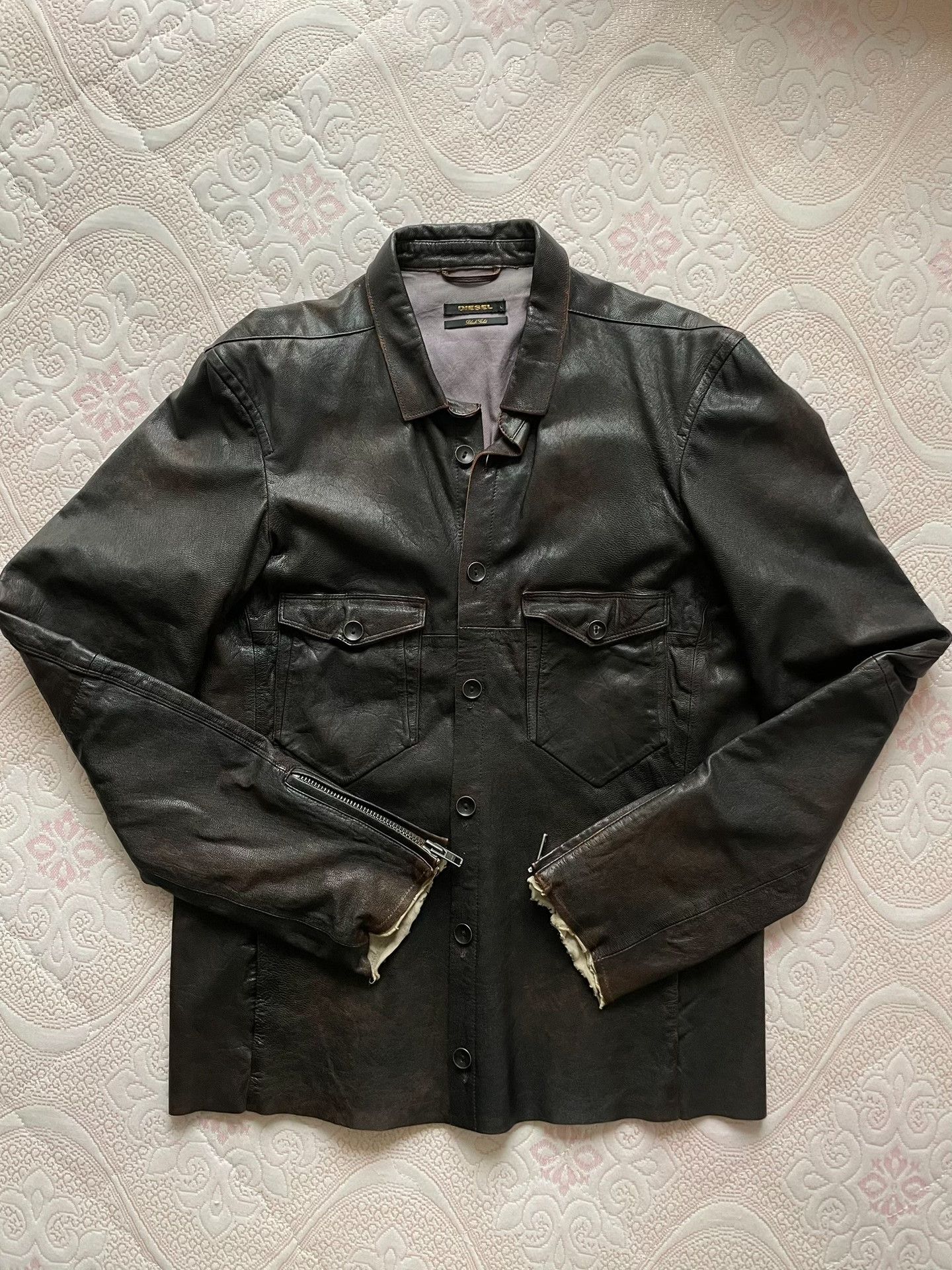 Diesel Black Gold Diesel Black Gold Shirt Leather Jacket Size US L / EU 52-54 / 3 - 1 Thumbnail