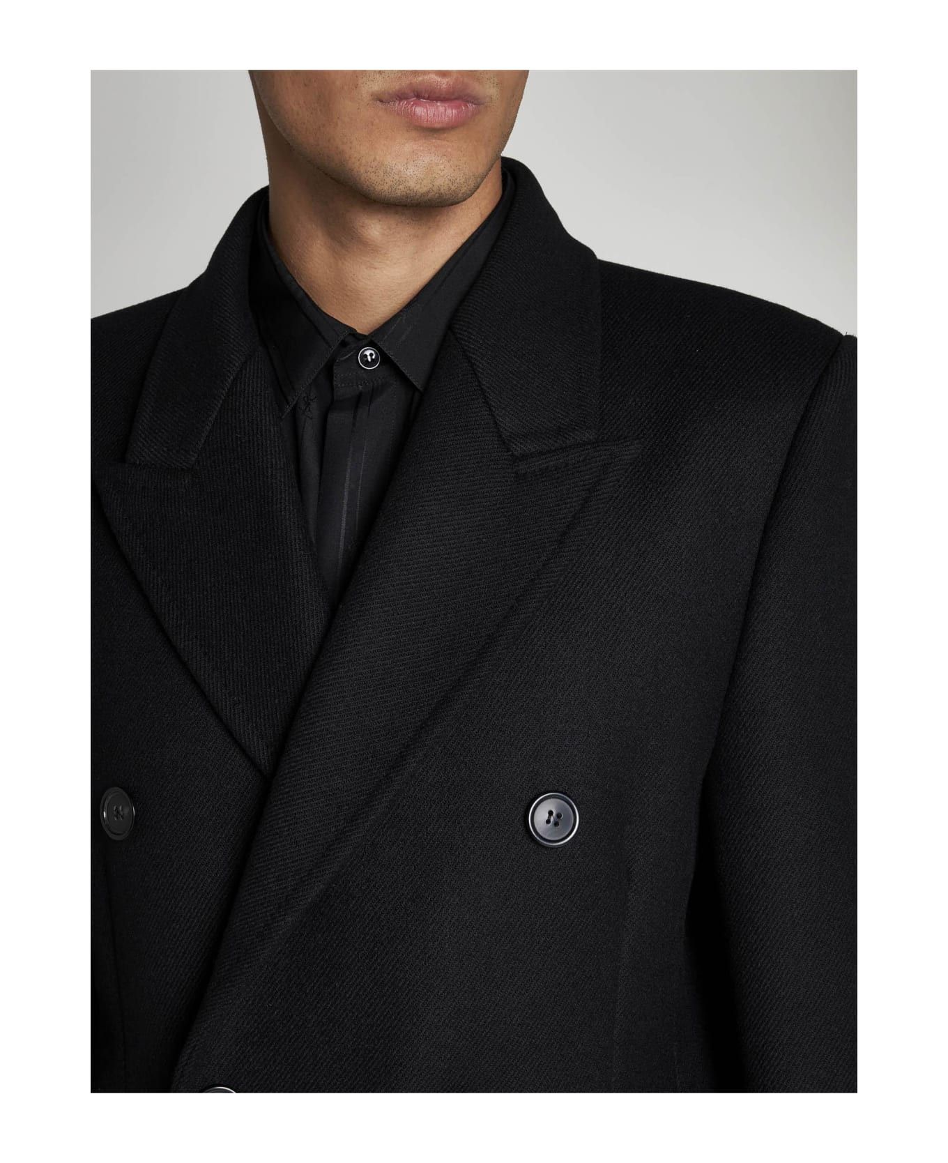 Saint Laurent Paris oc11z0126 758054 Coat in Wool in Black Size US M / EU 48-50 / 2 - 5 Thumbnail