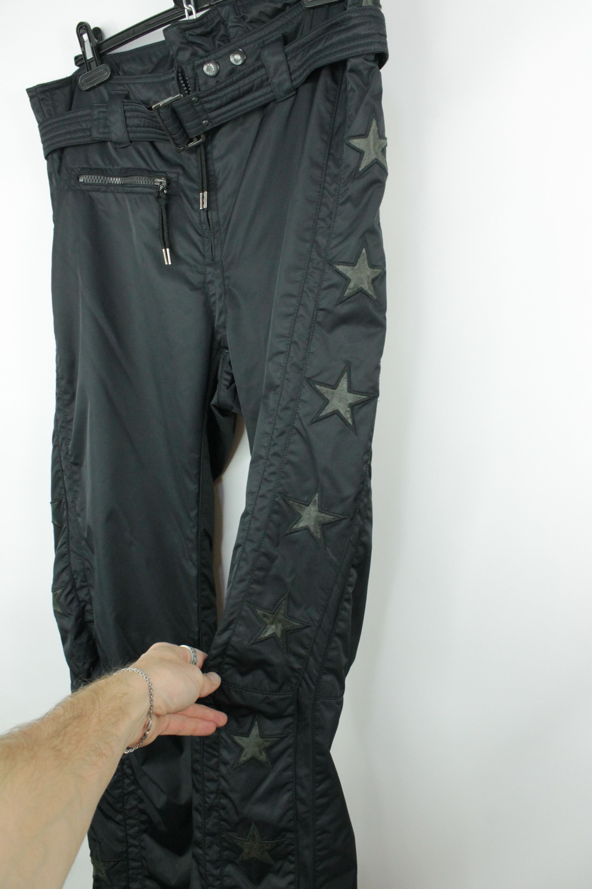JET SET JET SET Black Nylon Ski Iconic Star Pants Women's Size 36" / US 14 / IT 50 - 4 Thumbnail