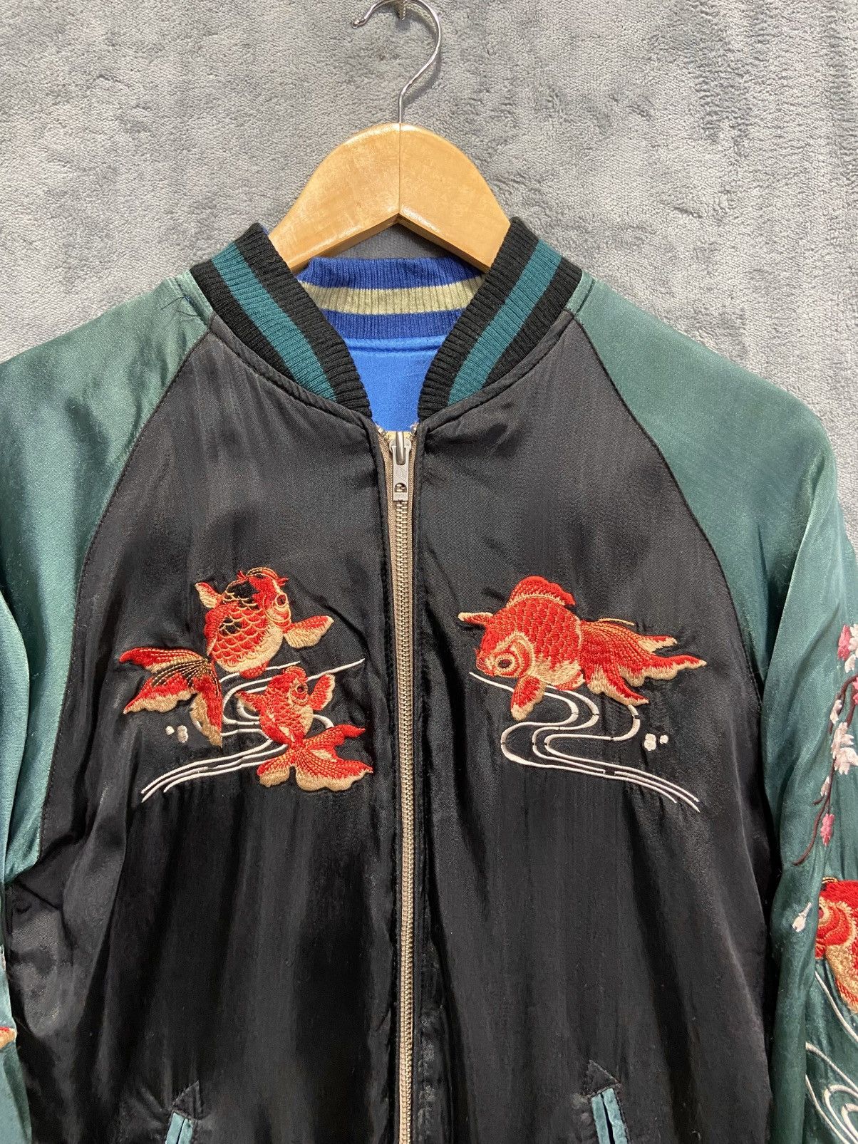 Japanese Brand Japanese classic script Silk Reversible Sukajan Koi Size US M / EU 48-50 / 2 - 9 Thumbnail