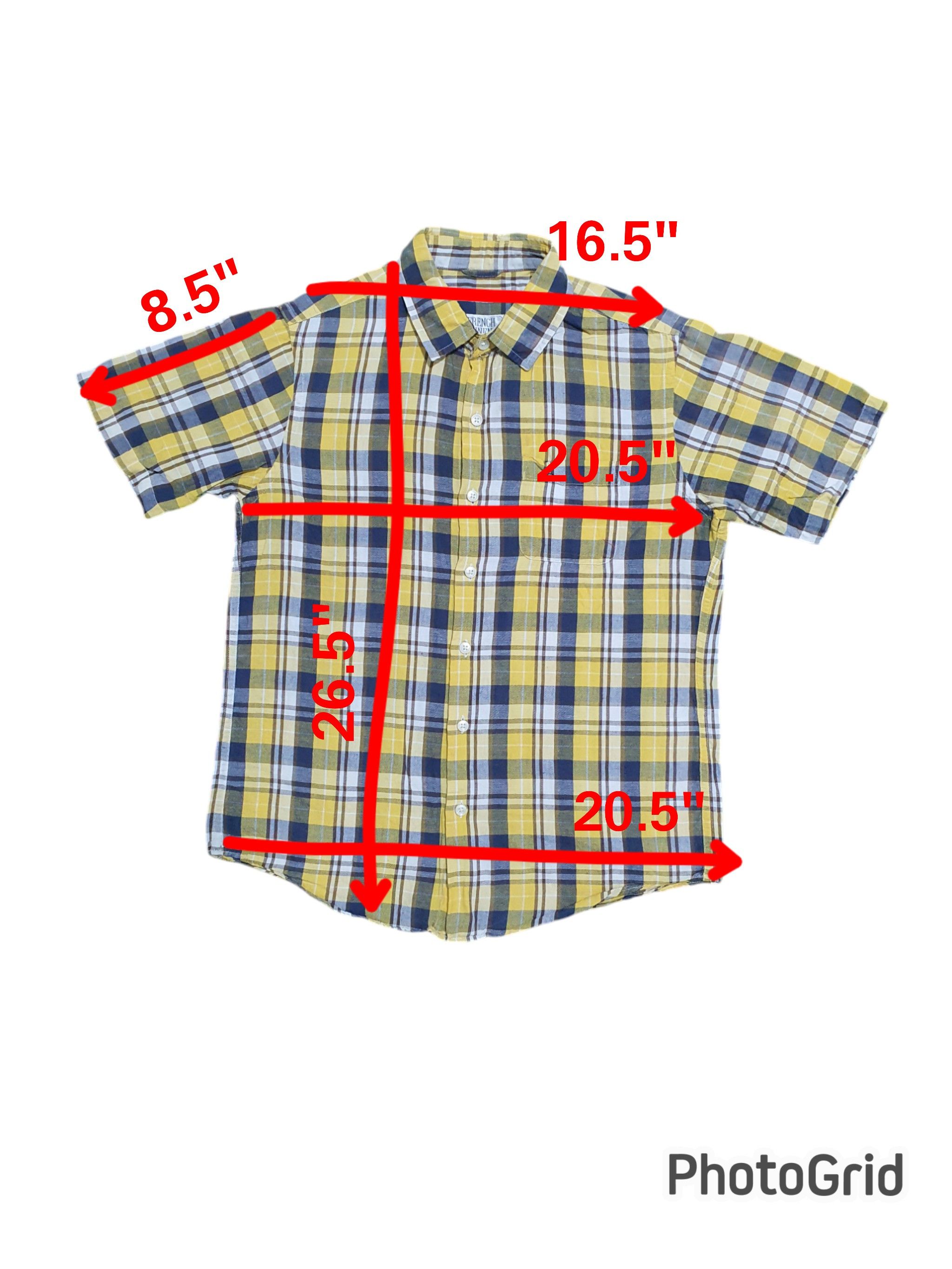 Global Work × Japanese Brand GLOBAL WORK 20.5/26.5 YELLOW CHECKED SHORT SLEEVE SHIRT Size US M / EU 48-50 / 2 - 7 Thumbnail