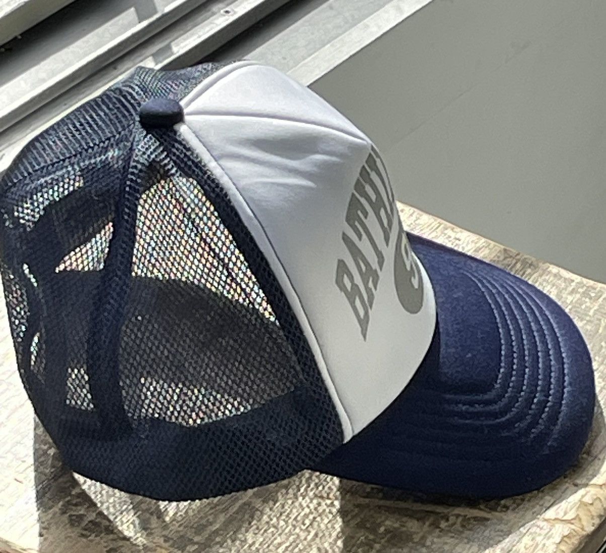 Bape BAPE Bathing Ape Hat 93 Mesh Trucker Hat Navy/Blue Size ONE SIZE - 3 Thumbnail