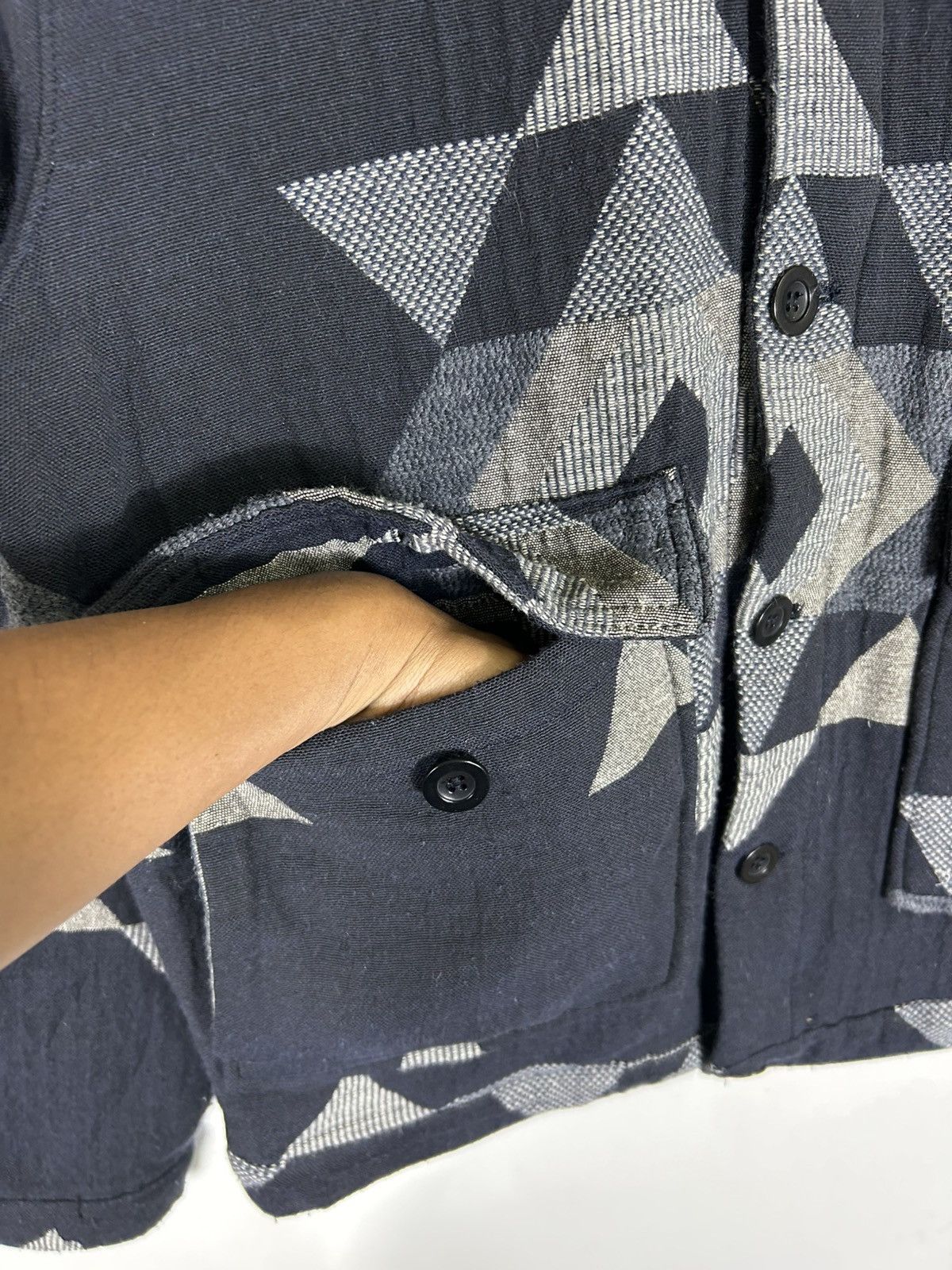Zara ZARA Geometric Pattern Padded Jacket Abstract Triangle Print Size US L / EU 52-54 / 3 - 7 Thumbnail